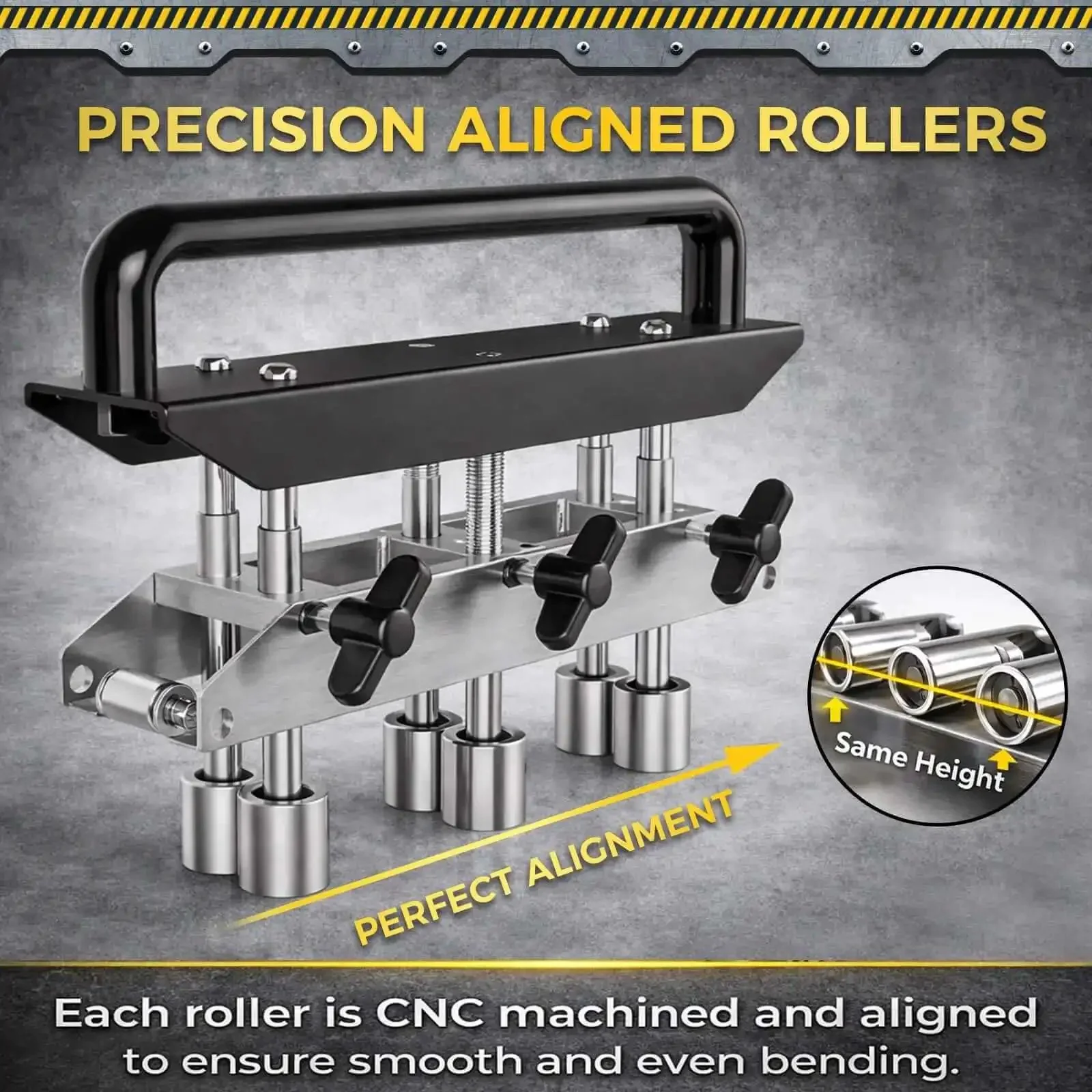 Three Station Edge Roller Bender for Standing Seam Roofing, Pro Grade Metal Roof Bending Tool for 0 to 90 Degree Angles, One Half To Five Inch Bend Width, Sheet Bender for Flashing and Trim Panels - Image 7