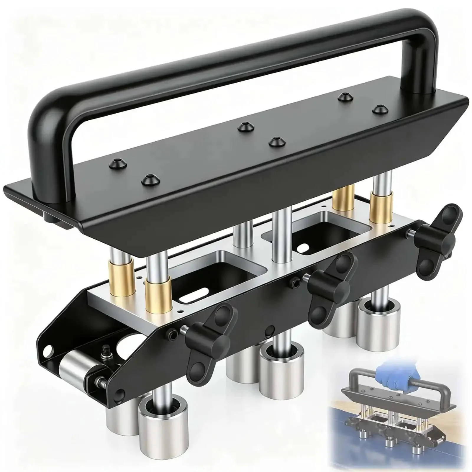 Three Station Edge Roller Bender With 0-90 Degree Adjustable Bends For Creating 5/8 To 4 In 16-102 mm Bends In 29-22 Gauge Steel Heavy Duty Sheet Metal Tool For Roofing And HVAC Projects