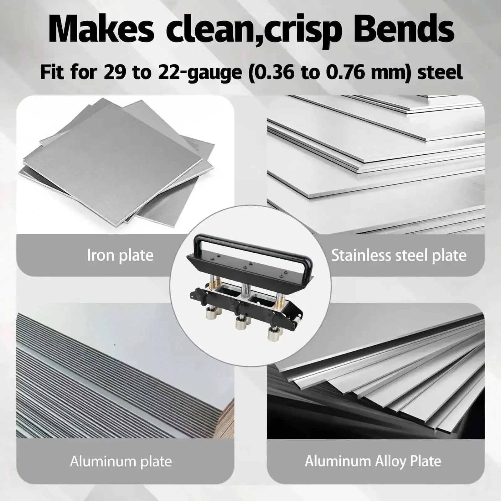 Three Station Edge Roller Bender With 0-90 Degree Adjustable Bends For Creating 5/8 To 4 In 16-102 mm Bends In 29-22 Gauge Steel Heavy Duty Sheet Metal Tool For Roofing And HVAC Projects - Image 2