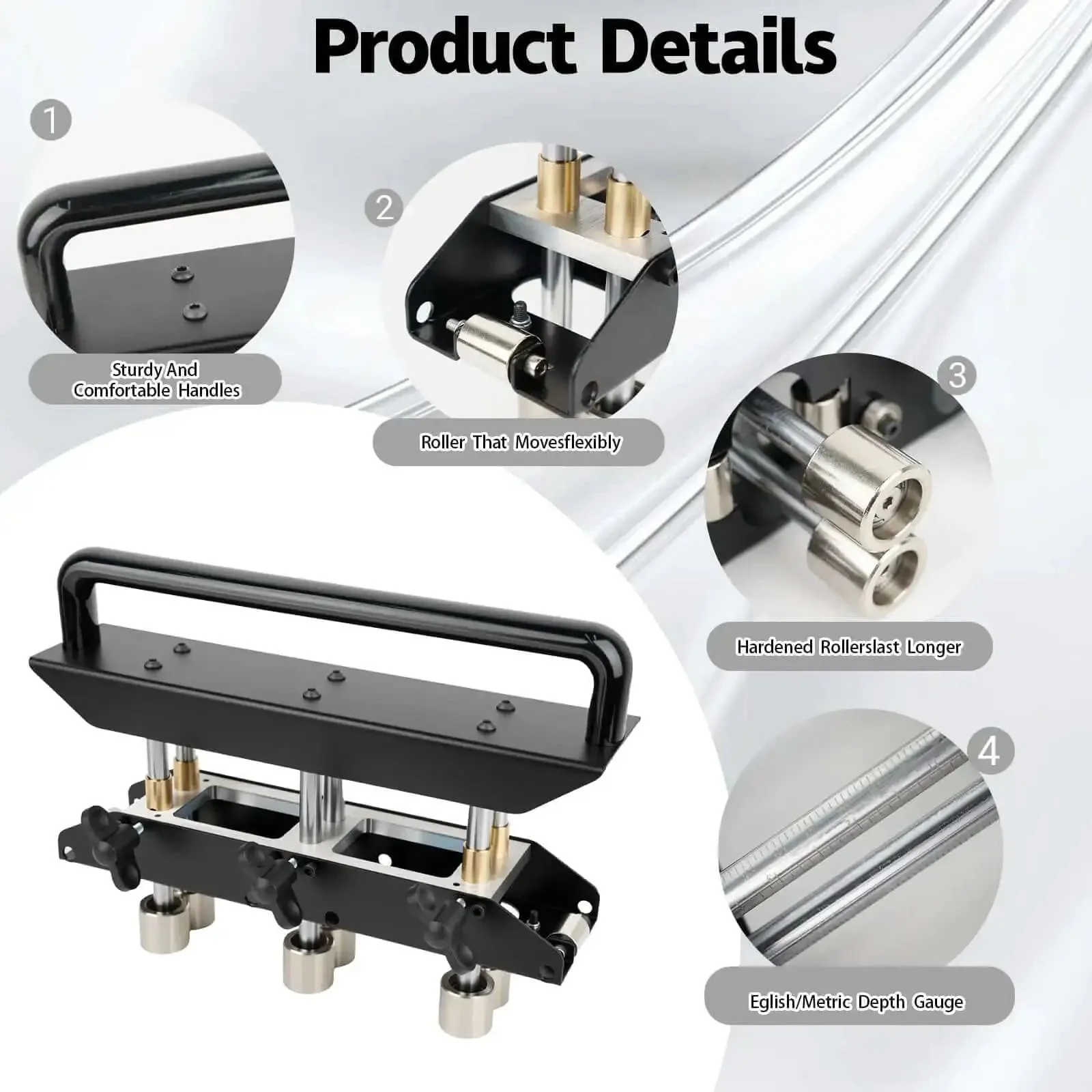 Three Station Edge Roller Bender With 0-90 Degree Adjustable Bends For Creating 5/8 To 4 In 16-102 mm Bends In 29-22 Gauge Steel Heavy Duty Sheet Metal Tool For Roofing And HVAC Projects - Image 7