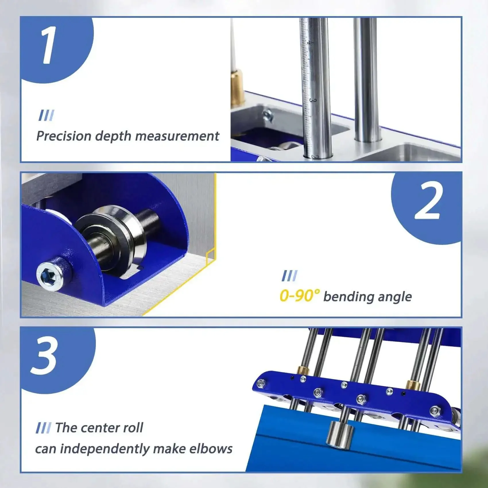 Three-Station Edge Roller For Bending Sheet Metal At 0 To 90 Degrees, Pro Grade Edge Bender For 29 To 22 Gauge Steel, Delivers Smooth 5/8 To 4 Inch Bends, Great For Metal Roofing Edges And DIY Projects - Image 6