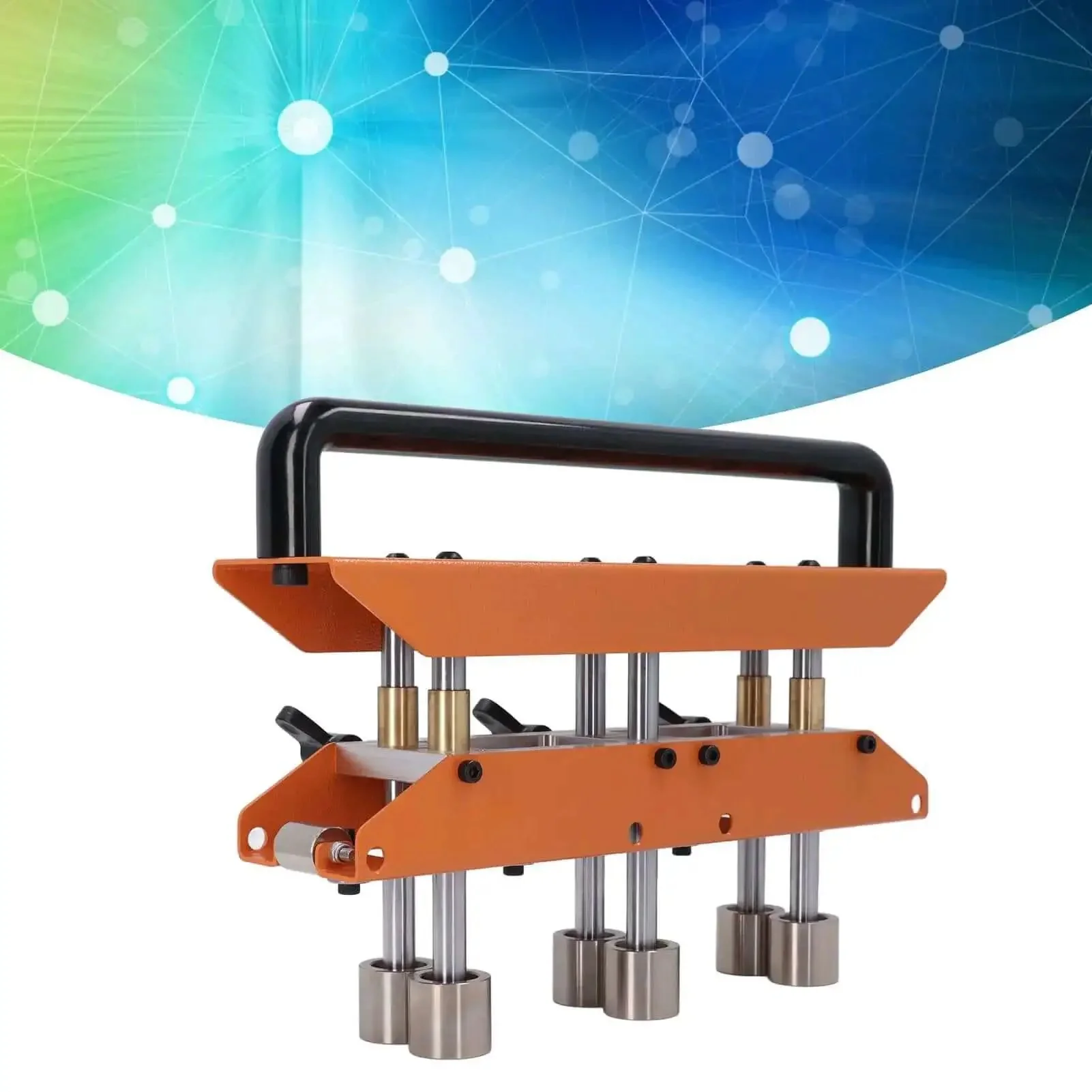 Three Station Roller 0 To 90 Degree Large Radius Sheet Roller Bender For Aluminum Standing Seam Roofing Tools Brown Heavy Duty High Speed Steel Roller Easy Grip Aluminum Handle With Wing Screws For Stable Uniform Bending - Image 2