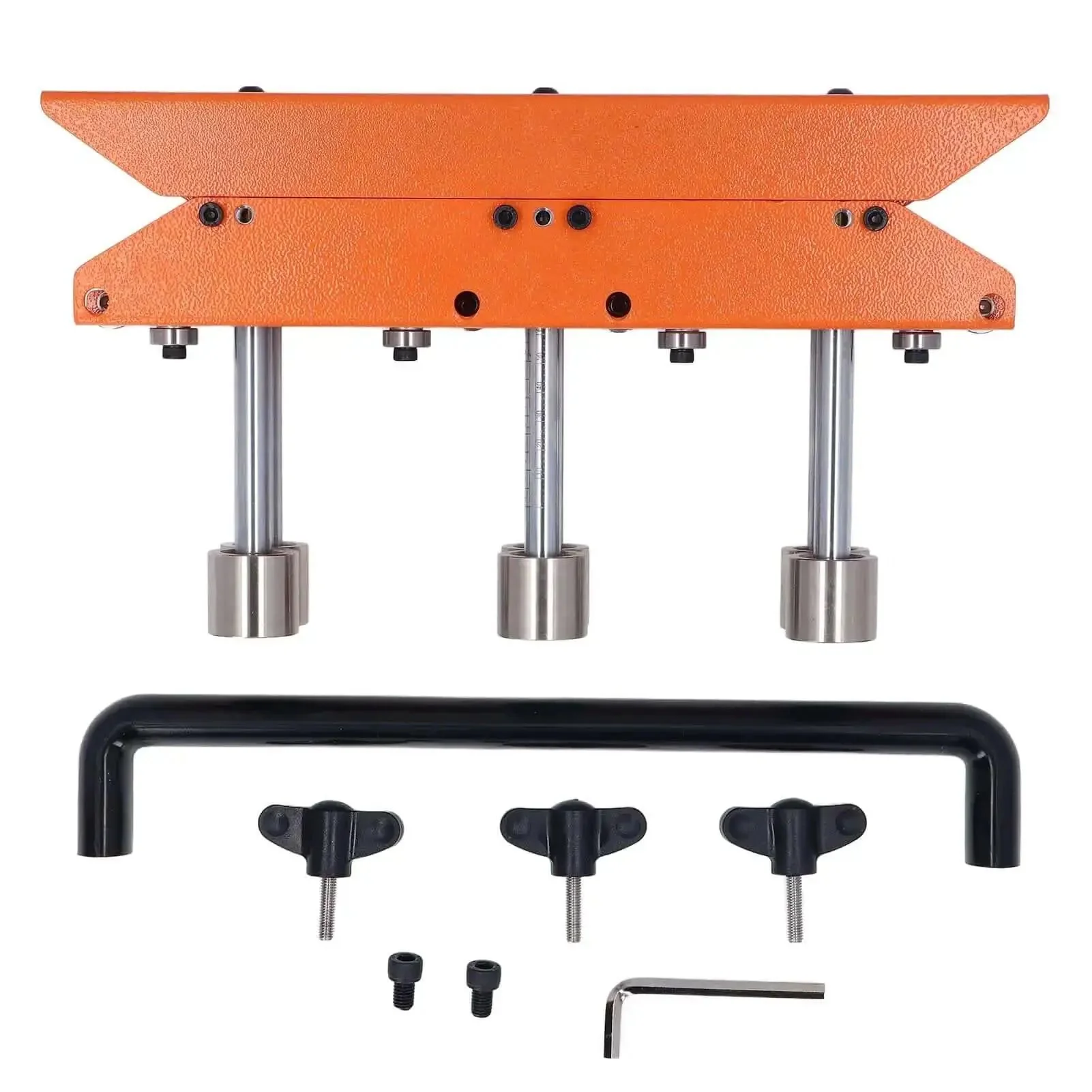 Three Station Roller 0 To 90 Degree Large Radius Sheet Roller Bender For Aluminum Standing Seam Roofing Tools Brown Heavy Duty High Speed Steel Roller Easy Grip Aluminum Handle With Wing Screws For Stable Uniform Bending - Image 4