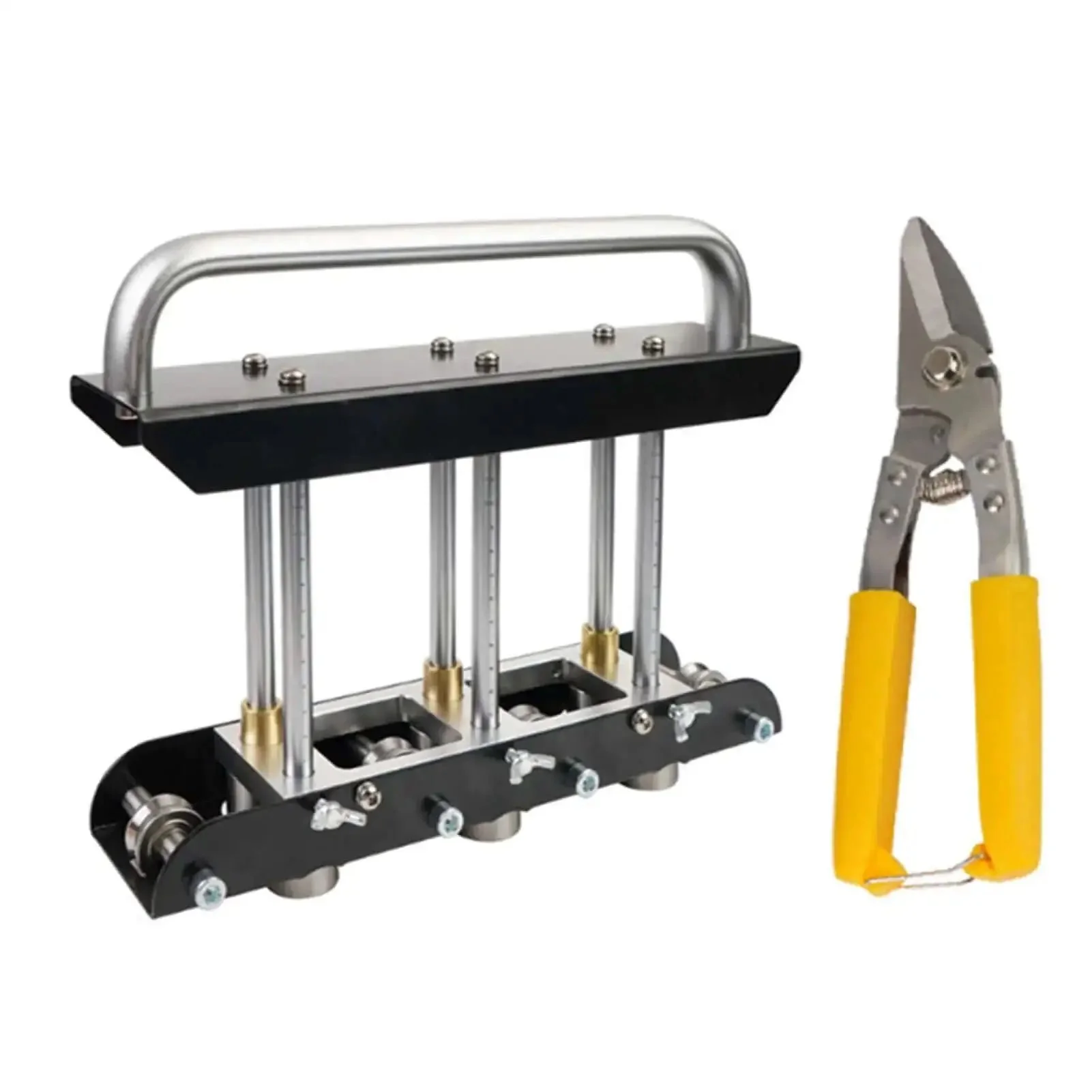 Three-Station Roller Bender For Sheet Metal 0.3-1.0 mm Folding 13-130 mm Bends 90 Degree Angle Standing Seam Roofing Tool Beefy Heavy Duty Metal Roller For Making One Half Inch To Five Inches Bends