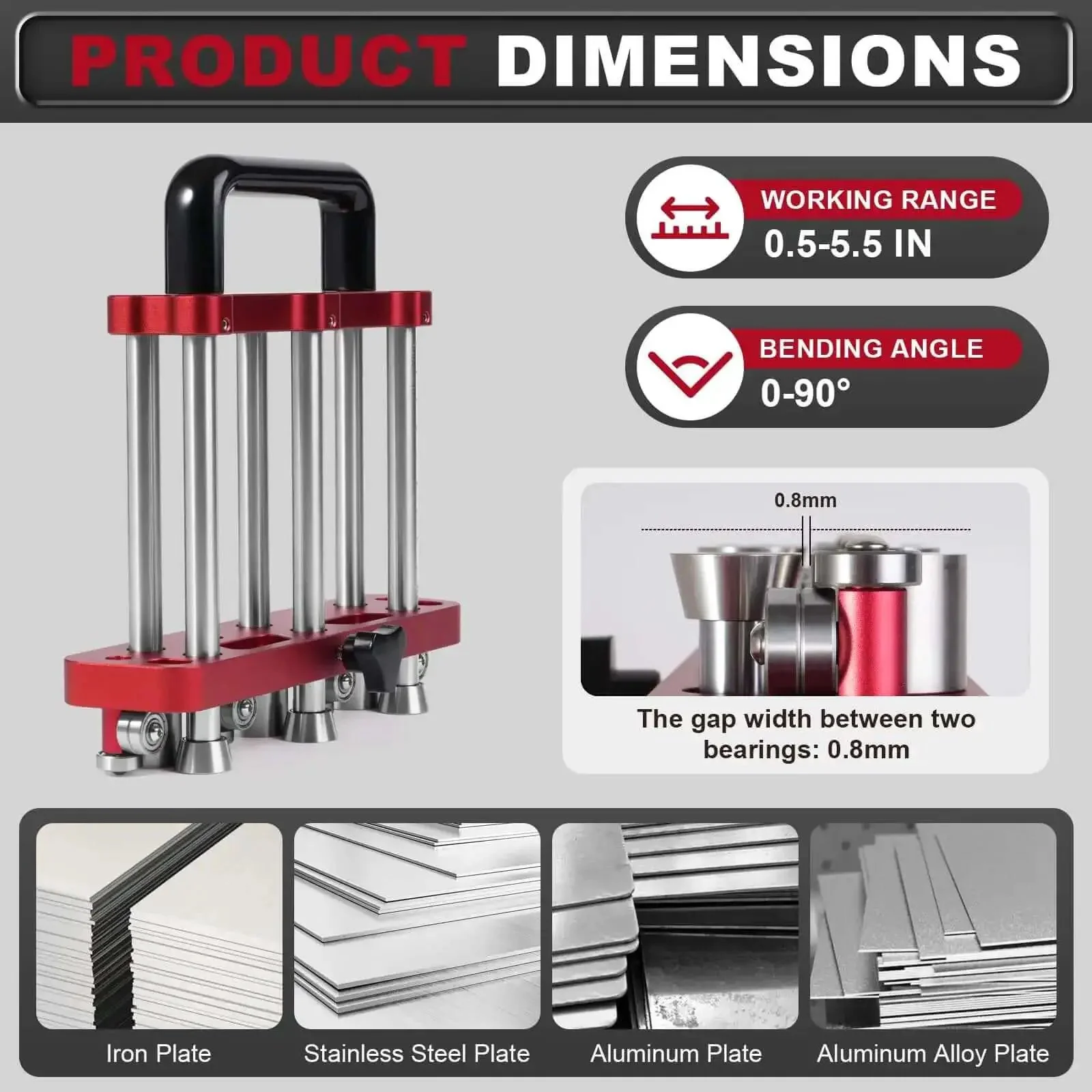 Three Station Sheet Metal Bender Edge Roller For Standing Seam Roofing Tools Bends 0 To 90 Degrees Large Metal Roller Pro Grade DIY Friendly Bending Tool For Sheds Gazebos Pet Houses And Roofing Panels - Image 2
