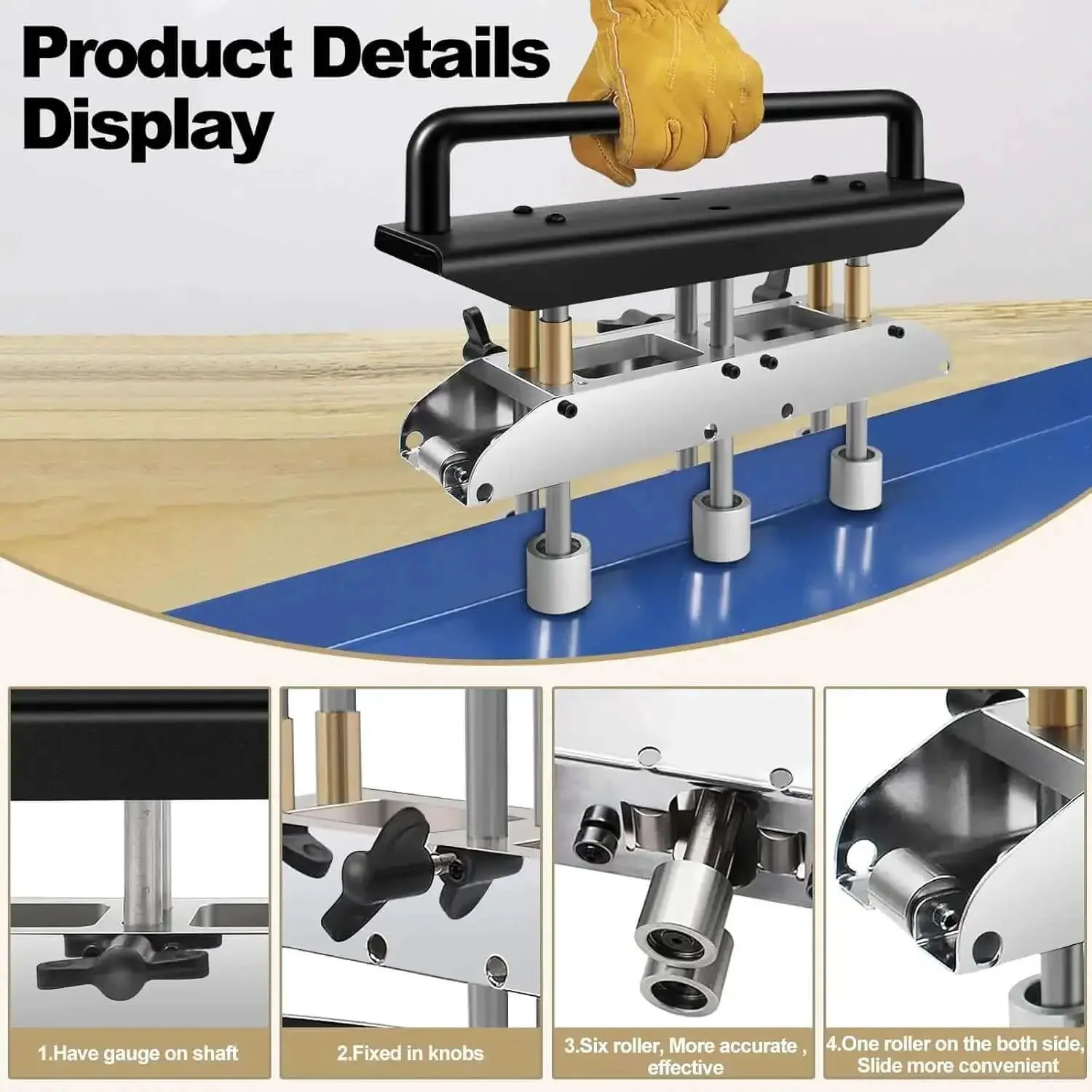 Three Station Sheet Roller And Bender For 0 To 90 Degree Bends With Large Radius Aluminum Standing Seam Roofing Tool Built For Workhorse Durability With High Speed Steel Rollers And Easy Grip Aluminum Handle - Image 6