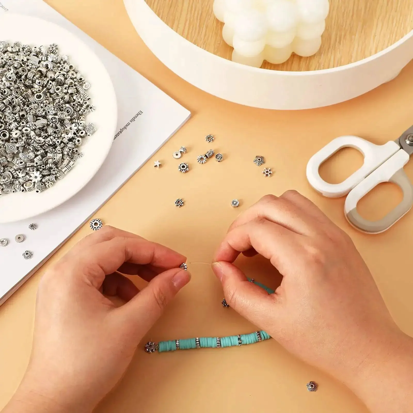 Tibetan Silver Spacer Beads 1000 Pieces Metal Beads For Jewelry Making Bracelet And Necklace Craft Supplies Random Styles Mixed Shapes Durable Fade Resistant Jewelry Findings And Accessories DIY Friendly - Image 5