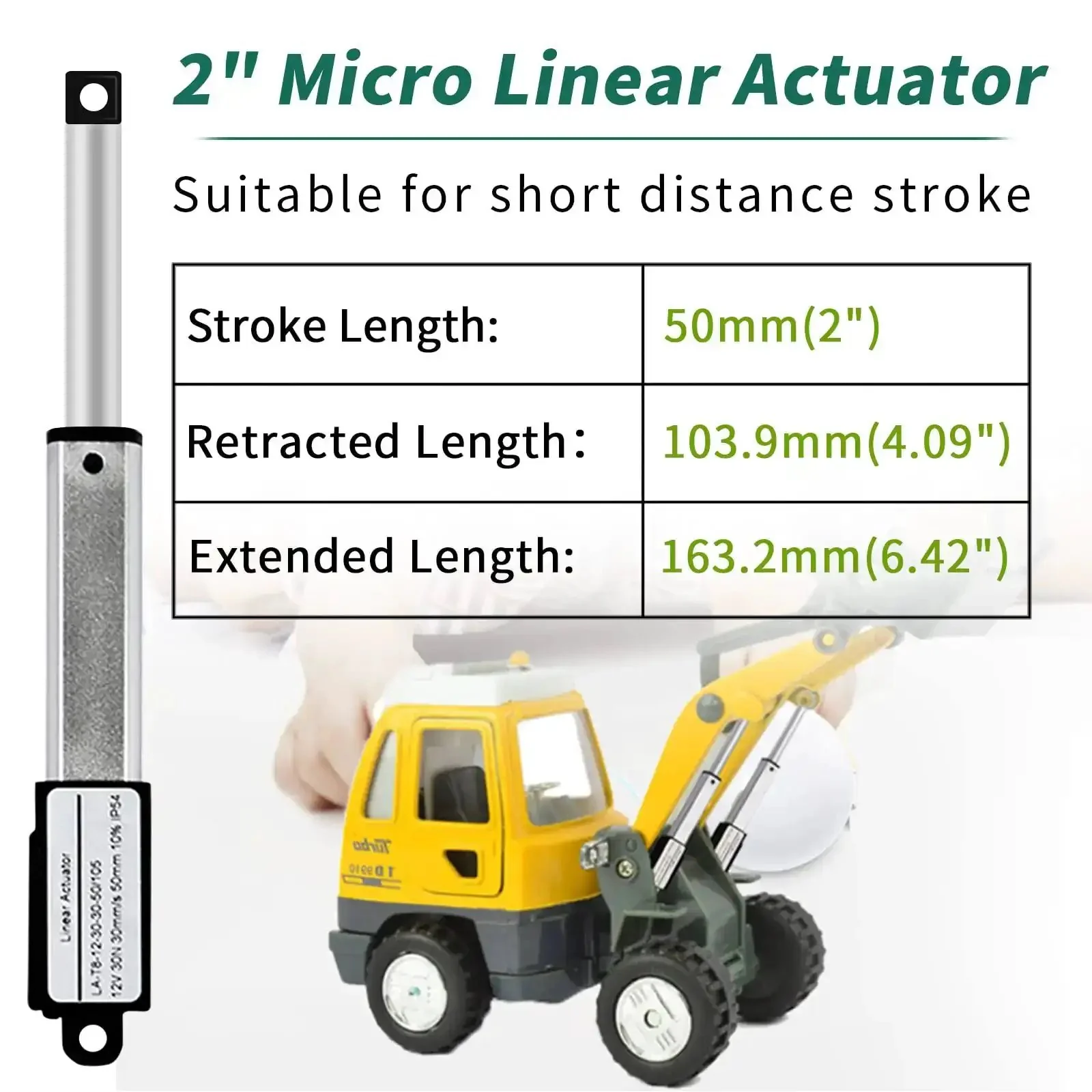 Tiny 2 Inch Stroke 12V DC Linear Actuator With Controller Kit 64N, 14.4 Lb Thrust 0.6 Inch Per Second Speed Includes Mounting Brackets And Rocker Switches Ideal For Robotic Projects DIY Sofas TV Stands Tables Cabinets Windows - Image 5