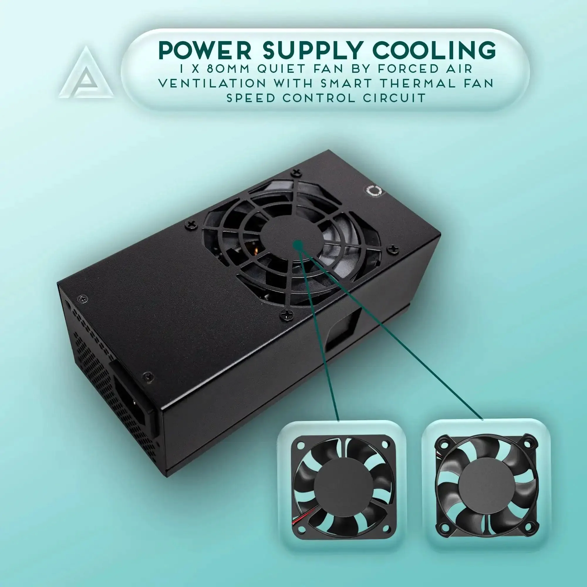 Tiny But Mighty 500W TFX Power Supply With Fixed Cables Full Range Active PFC 90 264V 80mm Fan 20+4 Pin Main 8 Pin 12V 2x PCIe 3x SATA 3x Molex For Small Form Factor PC Builds - Image 2