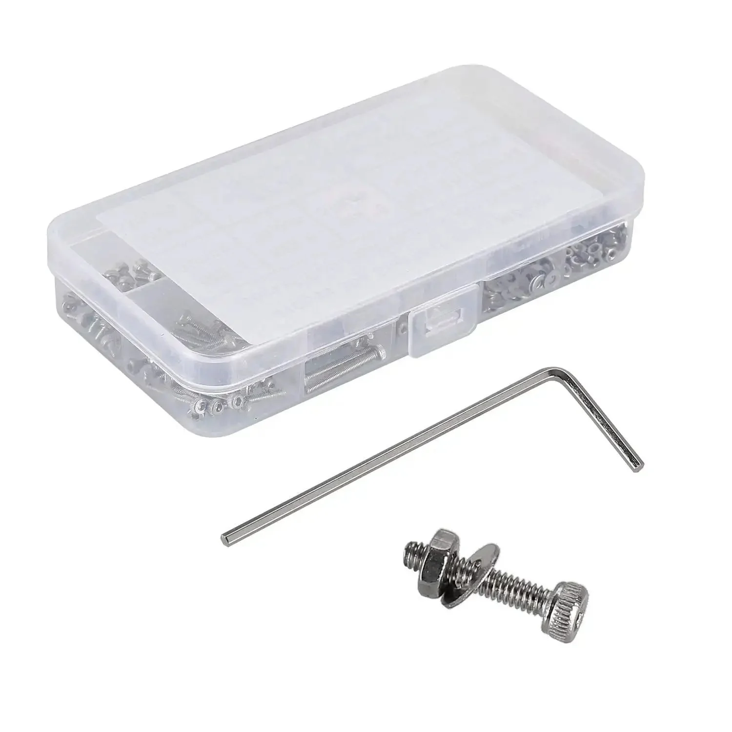 Tiny Hex Socket Head Cap Screws Kit With Nuts And Washers, 304 Stainless Steel Micro Allen Machine Screws M2 X 4/6/8/10/12/16/20mm, Fully Threaded 0.4mm Pitch, Includes Hex Wrench, Rust Resistant For Harsh Environments - Image 2