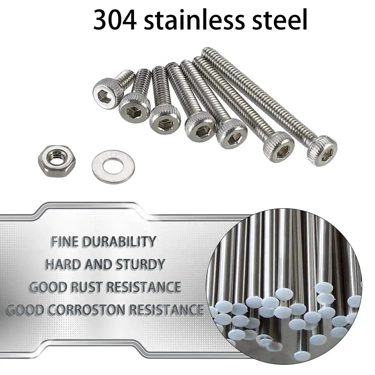 Tiny Hex Socket Head Cap Screws Kit With Nuts And Washers, 304 Stainless Steel Micro Allen Machine Screws M2 X 4/6/8/10/12/16/20mm, Fully Threaded 0.4mm Pitch, Includes Hex Wrench, Rust Resistant For Harsh Environments - Image 6