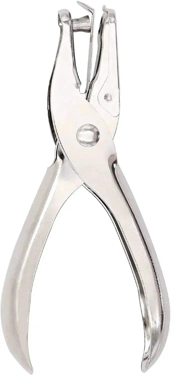 Tiny One Eighth Inch Circle Hole Paper Punch, Compact Handheld Metal Puncher With Eight Sheet Capacity For Tags And Clothing Tickets, Anti Rust Construction, Grippy Handle, Durable Small Punch