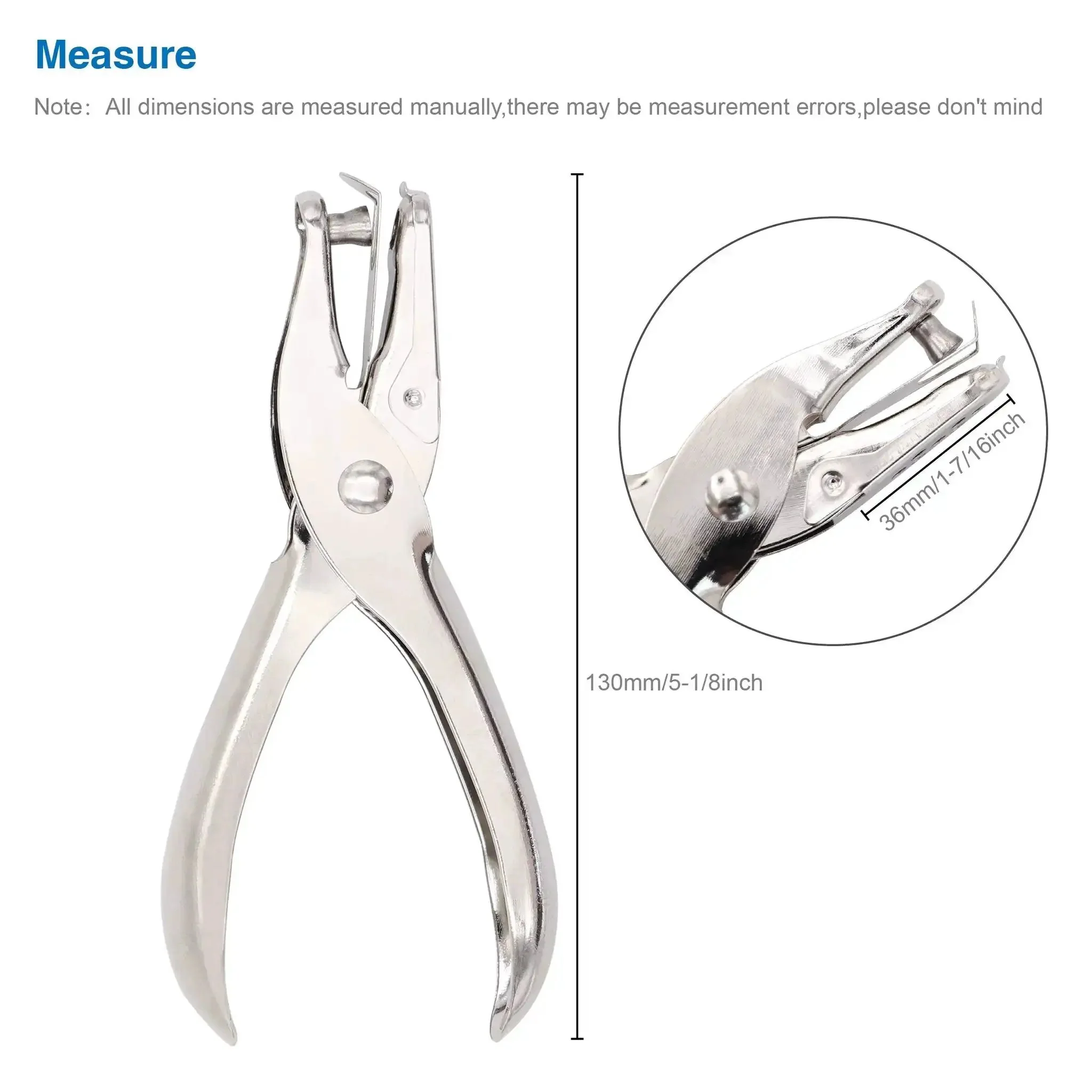 Tiny One Eighth Inch Circle Hole Paper Punch, Compact Handheld Metal Puncher With Eight Sheet Capacity For Tags And Clothing Tickets, Anti Rust Construction, Grippy Handle, Durable Small Punch - Image 2