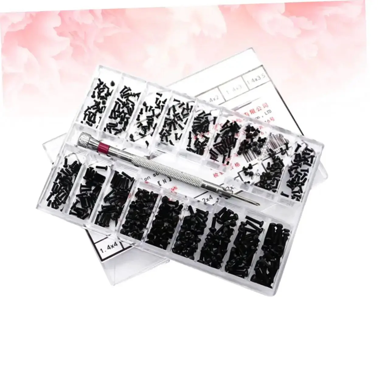 Tiny Yet Mighty Miniature Screw Set With Eighteen Different Specs Round Head And Countersunk Machine Screws In Clear Storage Case Carbon Steel Lightweight For Glasses Watches And DIY Projects - Image 5