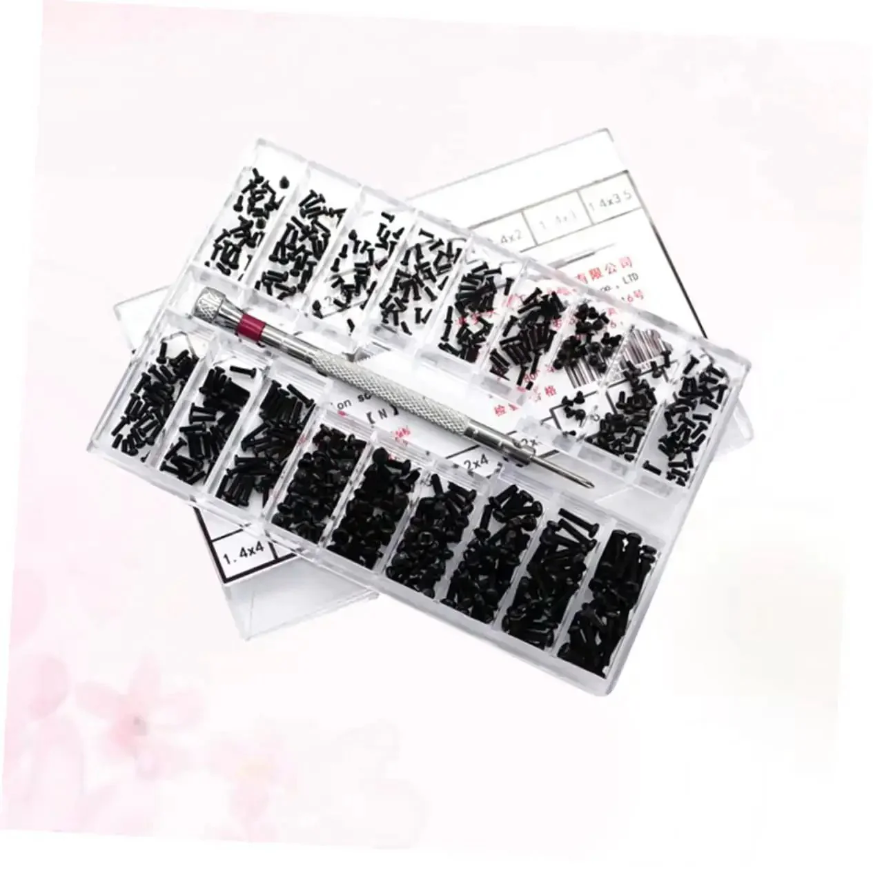Tiny Yet Mighty Miniature Screw Set With Eighteen Different Specs Round Head And Countersunk Machine Screws In Clear Storage Case Carbon Steel Lightweight For Glasses Watches And DIY Projects - Image 6