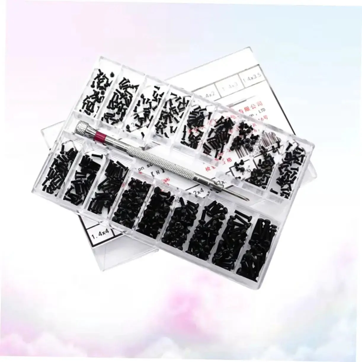 Tiny Yet Mighty Miniature Screw Set With Eighteen Different Specs Round Head And Countersunk Machine Screws In Clear Storage Case Carbon Steel Lightweight For Glasses Watches And DIY Projects - Image 8