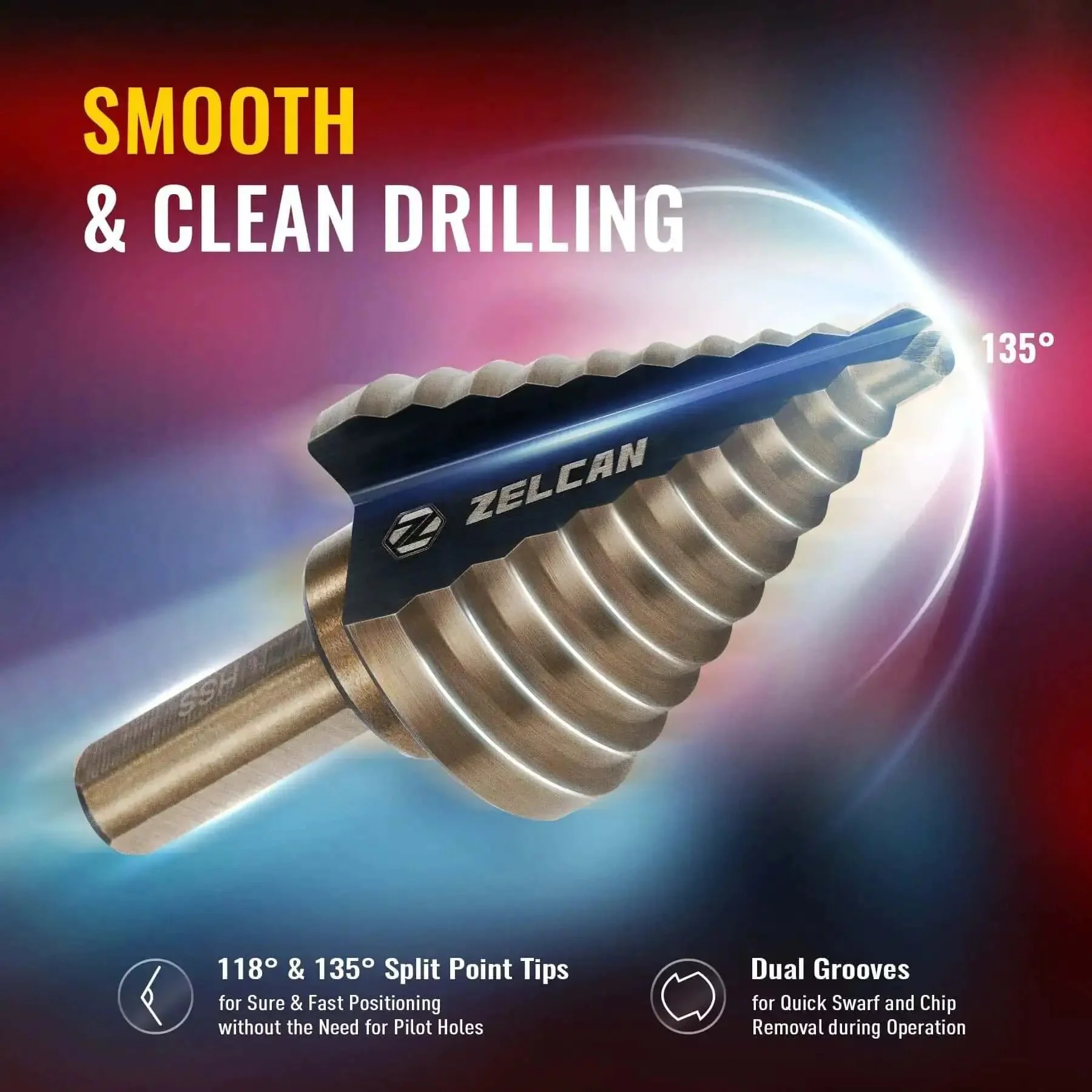 Titanium Coated HSS Step Drill Bit Set With 50 Sizes In 5 Unibits Built For DIYers And Pros Perfect For Sheet Metal Aluminum Carry Case Included 135 Degree Split Point For Quick Clean Holes - Image 6