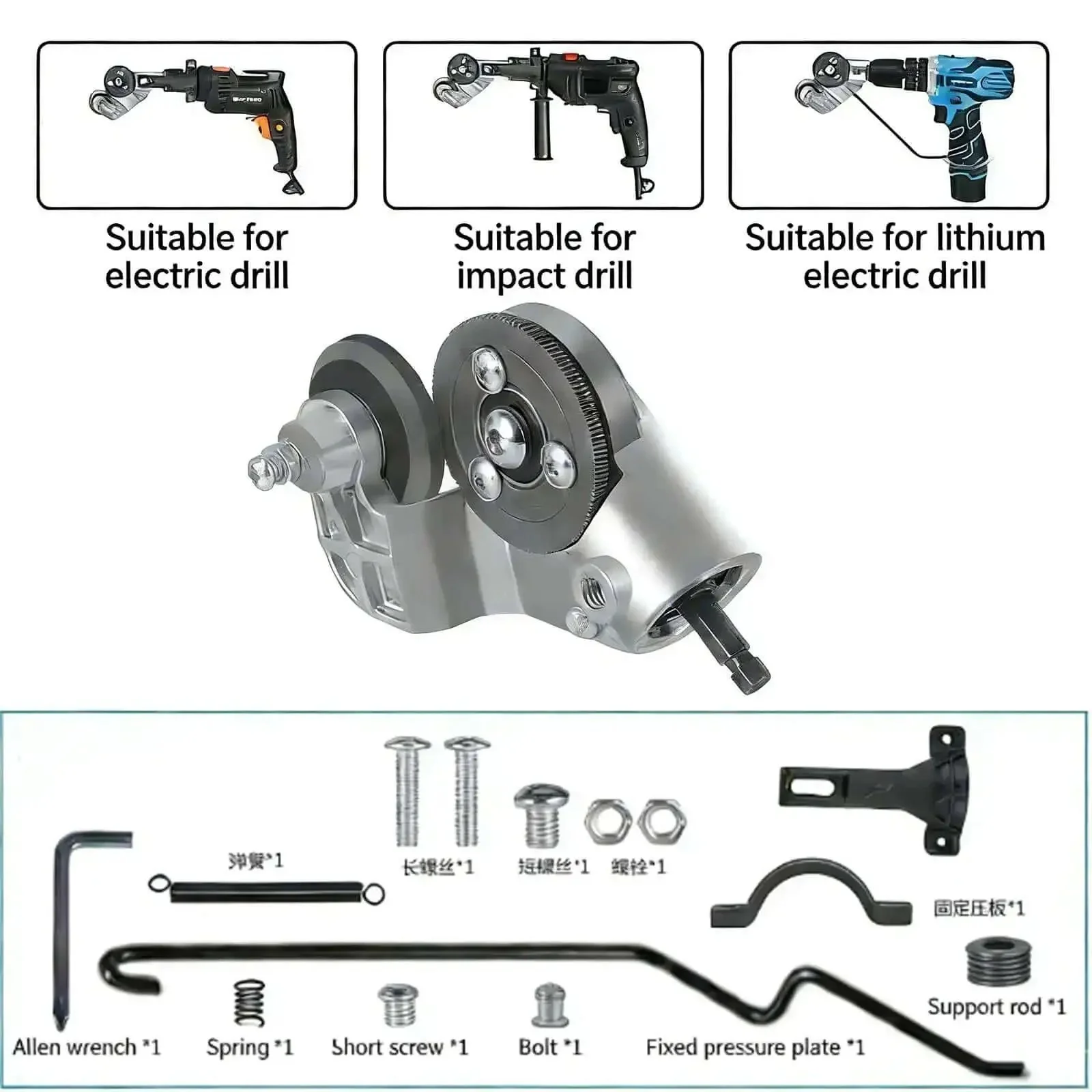 Titanium Drill Nibbler Attachment For Beast Mode Fast Sheet Metal Cutting And Vinyl Slitting Multi Metal Cutter Drill Attachment For Iron Steel Aluminum Copper And More - Image 3