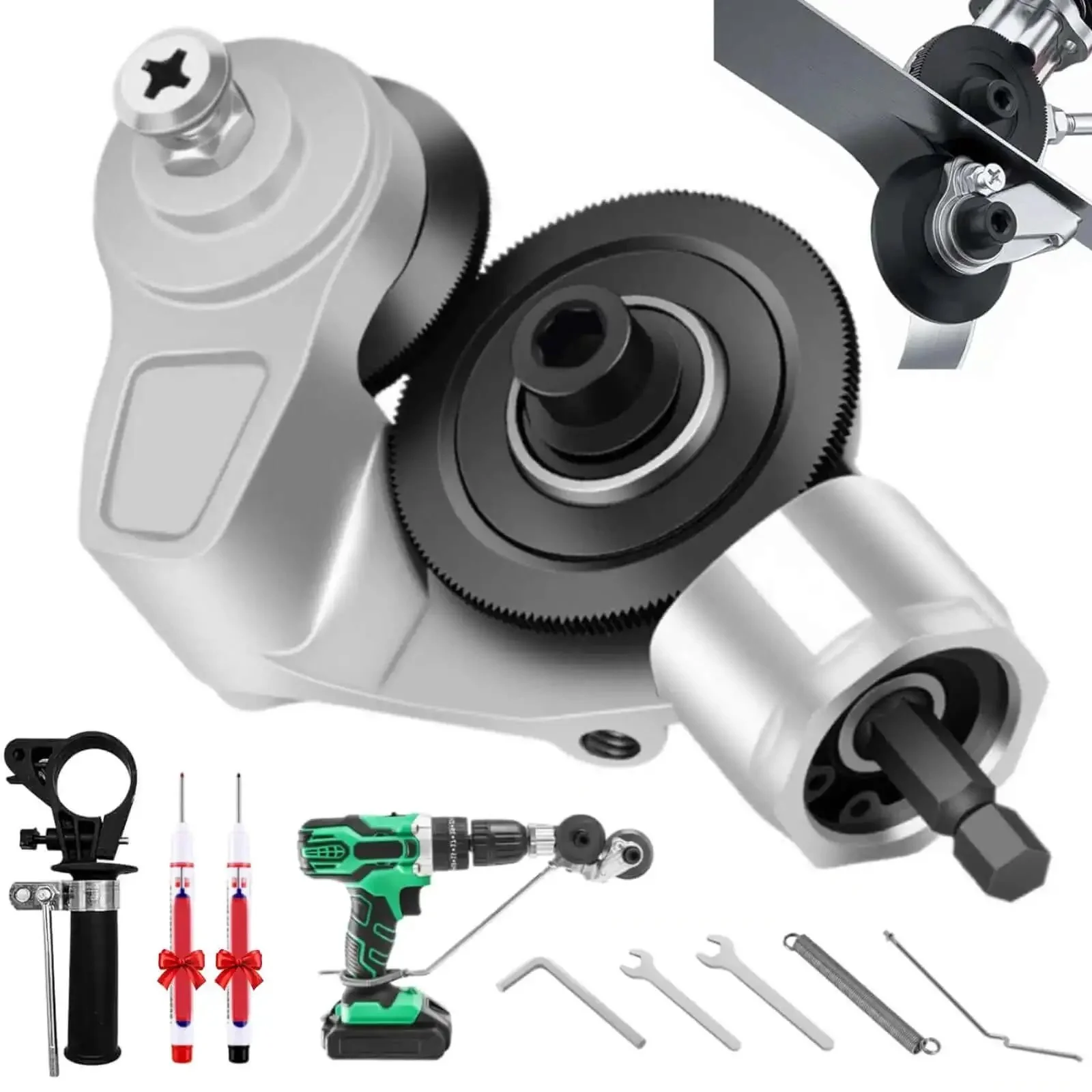 Titanium Drill Nibbler Attachment For Electric Drills Turn Any Drill Into A Fast Sheet Metal Cutter Slitter For Iron, Steel, Aluminum, Copper And Vinyl With Burr Free Precision