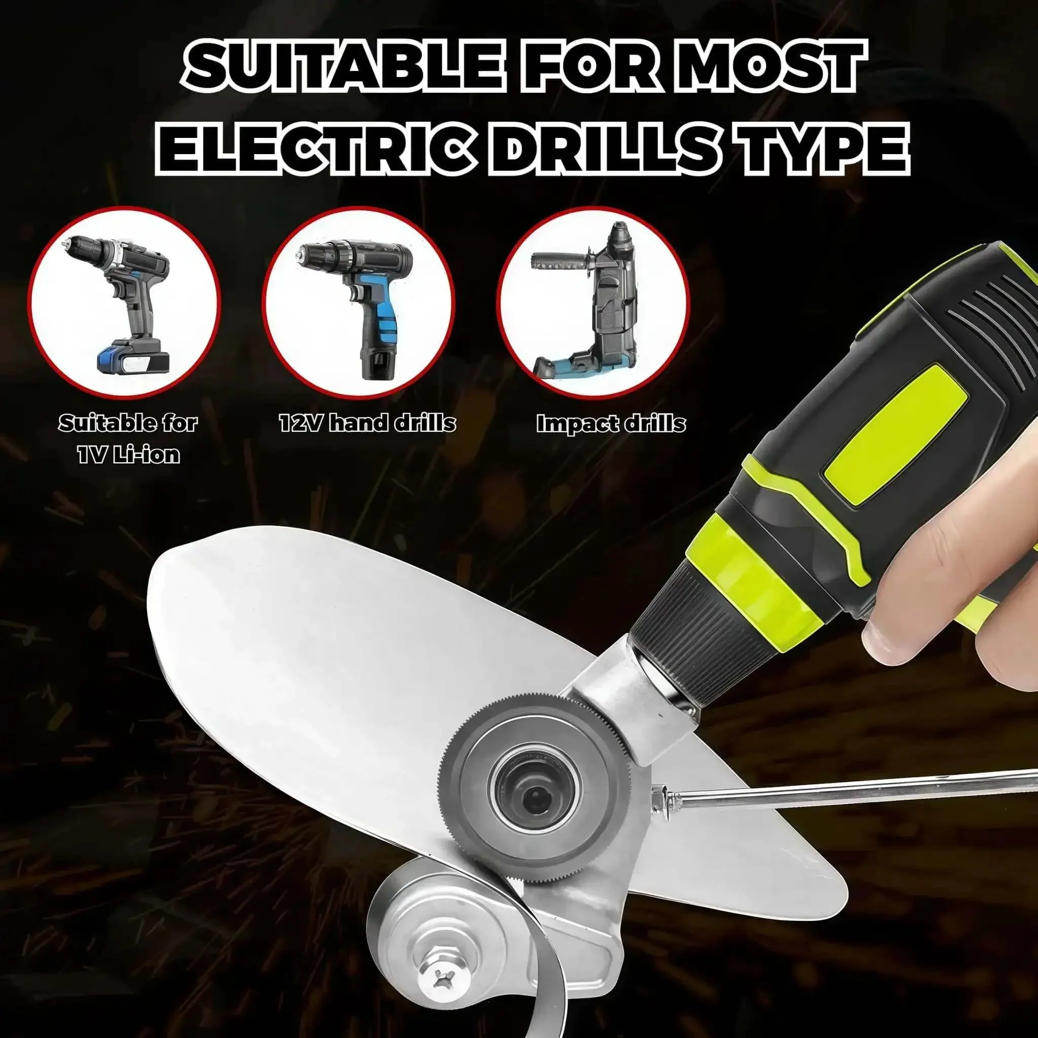 Titanium Drill Nibbler Attachment For Electric Drills Pro Grade Sheet Metal Cutter Tool Kit With Adapter Cuts Aluminum Steel Copper Iron Fast Precise Metal Slicing DIY Projects Includes Wrenches - Image 5