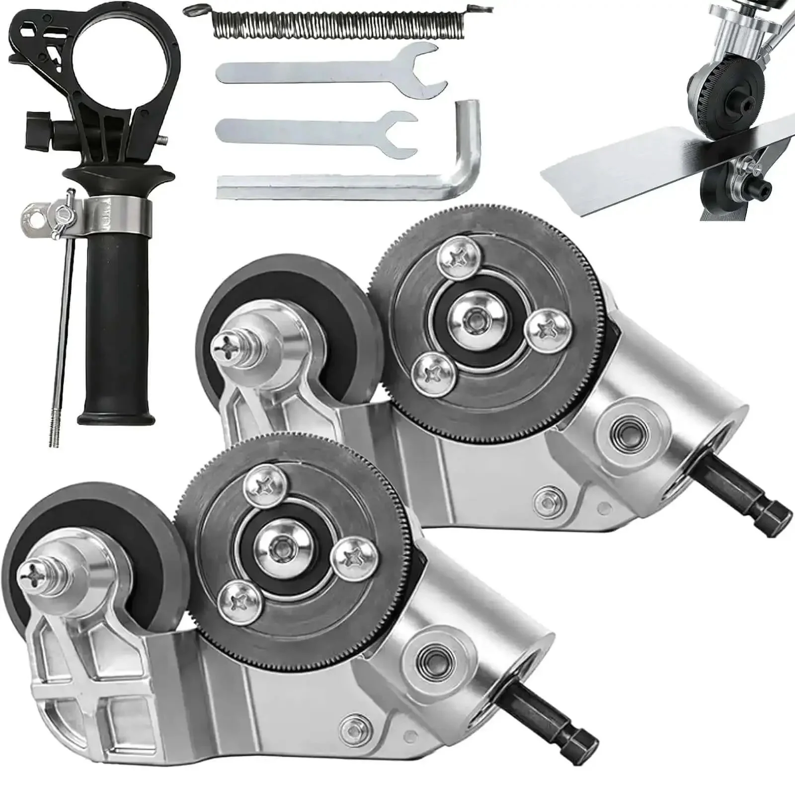 Titanium Drill Nibbler Sheet Metal Cutter Attachment For Drills, Cuts Like Butter, Fast And Smooth, No Sparks, Precise Edges, Slices Iron Steel Aluminum Copper Vinyl, Metal Slitter, 2 Pack