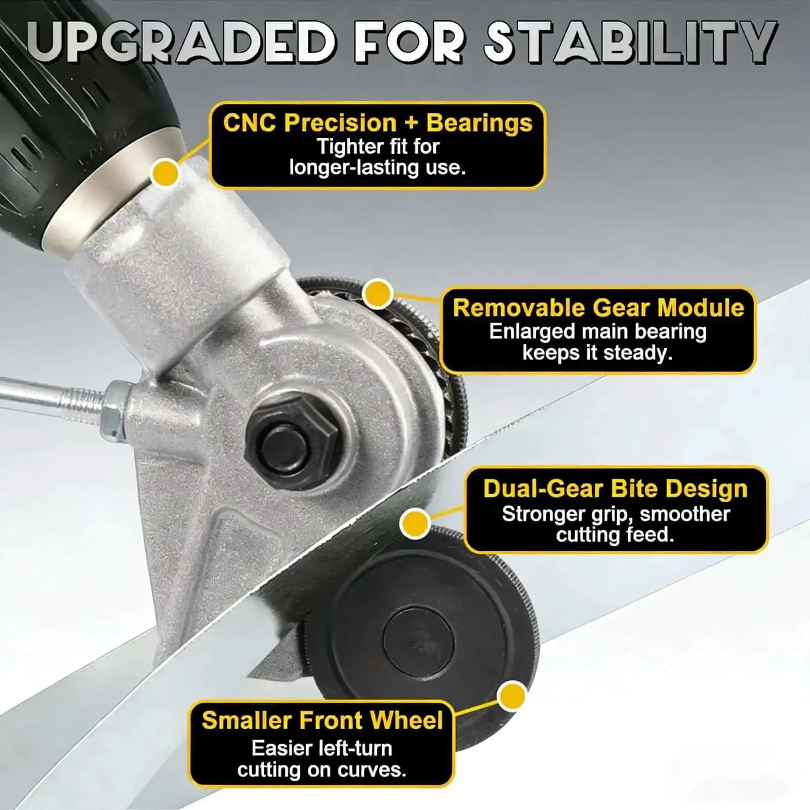 Titanium Drill Nibbler Sheet Metal Cutter Attachment For Drills, Cuts Like Butter, Fast And Smooth, No Sparks, Precise Edges, Slices Iron Steel Aluminum Copper Vinyl, Metal Slitter, 2 Pack - Image 5