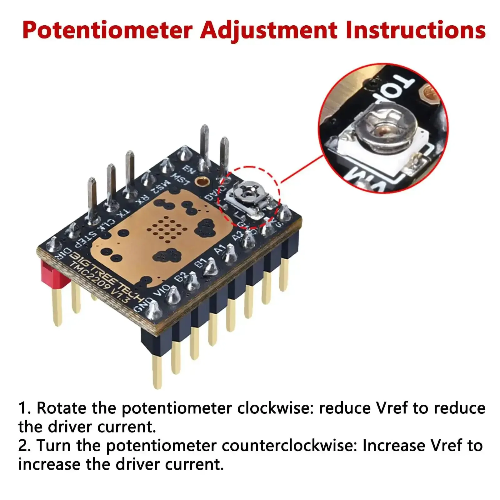 TMC2209 V1.3 UART Stepper Motor Driver 2.8A Peak Dope Silent Stepstick For Manta M8P Octopus V1.1 Pro SKR 3 V1.4 Turbo Pro V1.2 4 Pack 3D Printer Control Board Upgrades - Image 4