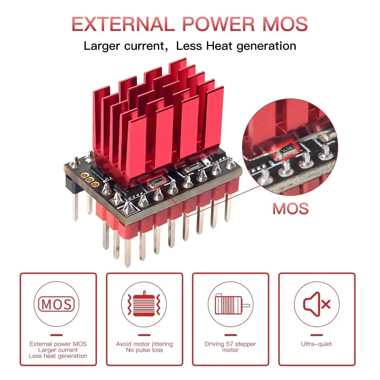 TMC5160T Pro V1.0 Stepper Driver With Beefy Heatsink Ultra Quiet 56V 3A High Speed Printing SPI SD Mode Compatible With Octopus Pro Manta M8P SKR CoreXY I3 3D Printers - Image 7
