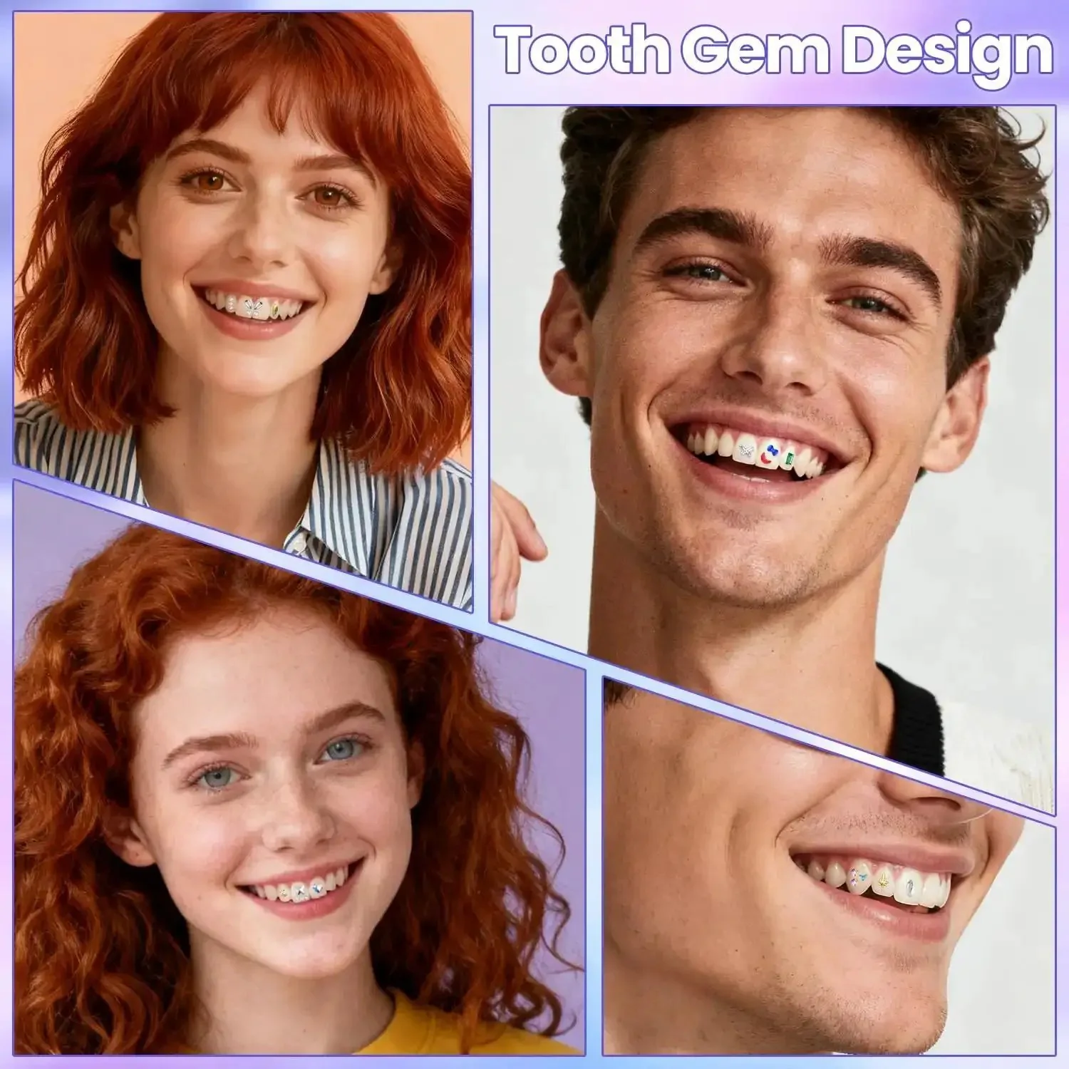 Tooth Gem Kit for Teeth Beginners with Colorful Crystal Gems and Essential Tools, Bedazzling Tooth Jewelry Set for Women and Men, Includes Tweezers, Gem Picker, Micro Brushes, Cotton Rolls, Opener - Image 2