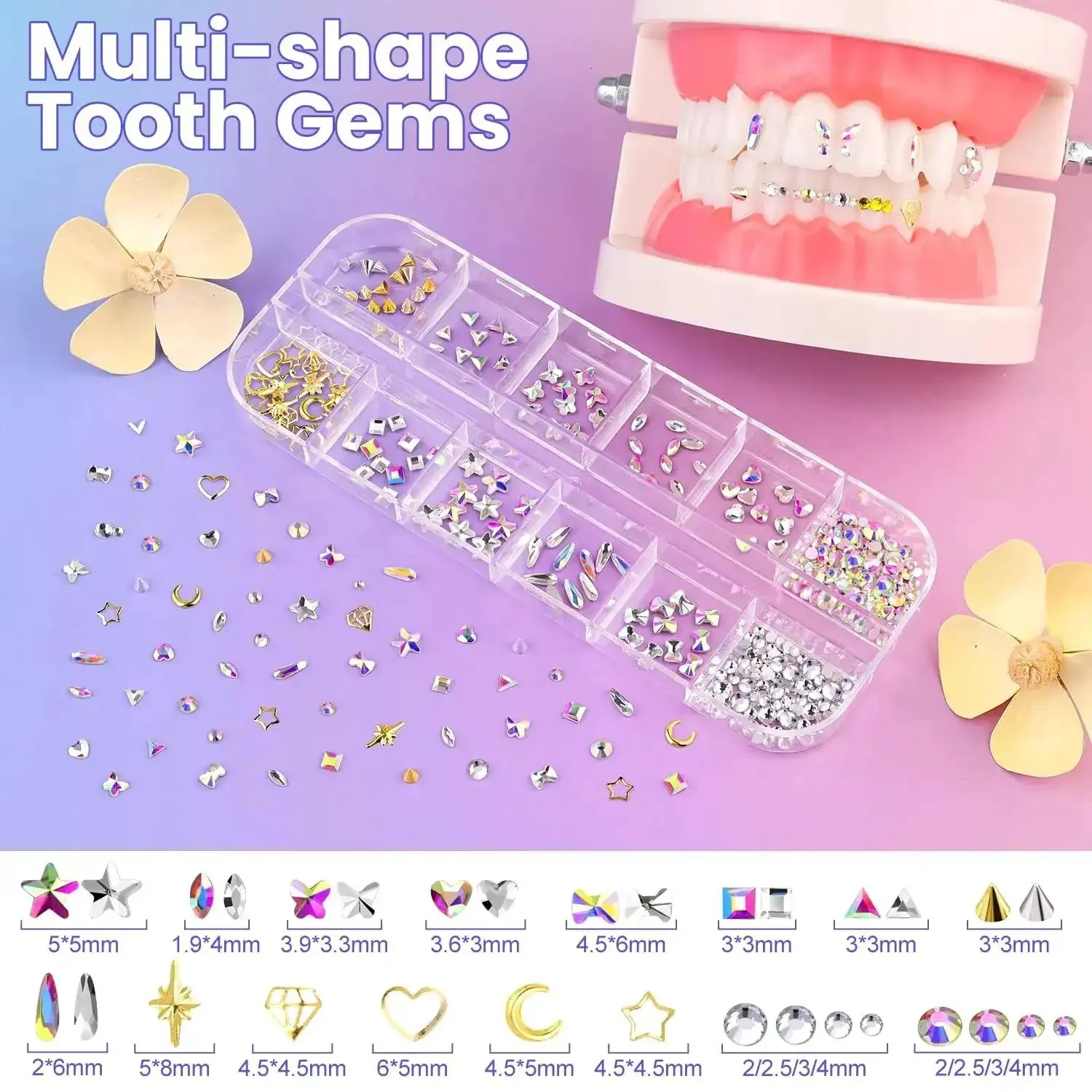 Tooth Gem Kit for Teeth Beginners with Colorful Crystal Gems and Essential Tools, Bedazzling Tooth Jewelry Set for Women and Men, Includes Tweezers, Gem Picker, Micro Brushes, Cotton Rolls, Opener - Image 9