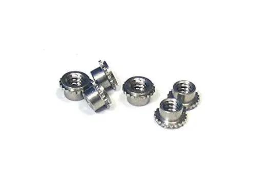 Top-Grade Miniature Self-Clinching Nut 4-40 Stainless Steel Fastener With Passivated Finish, Press Drive, Full Thread Length, Installation Hole.172-.177, Grip Range.059-.070, Outside Diameter.187-.197, Thickness.110-.125, Pack Of 500