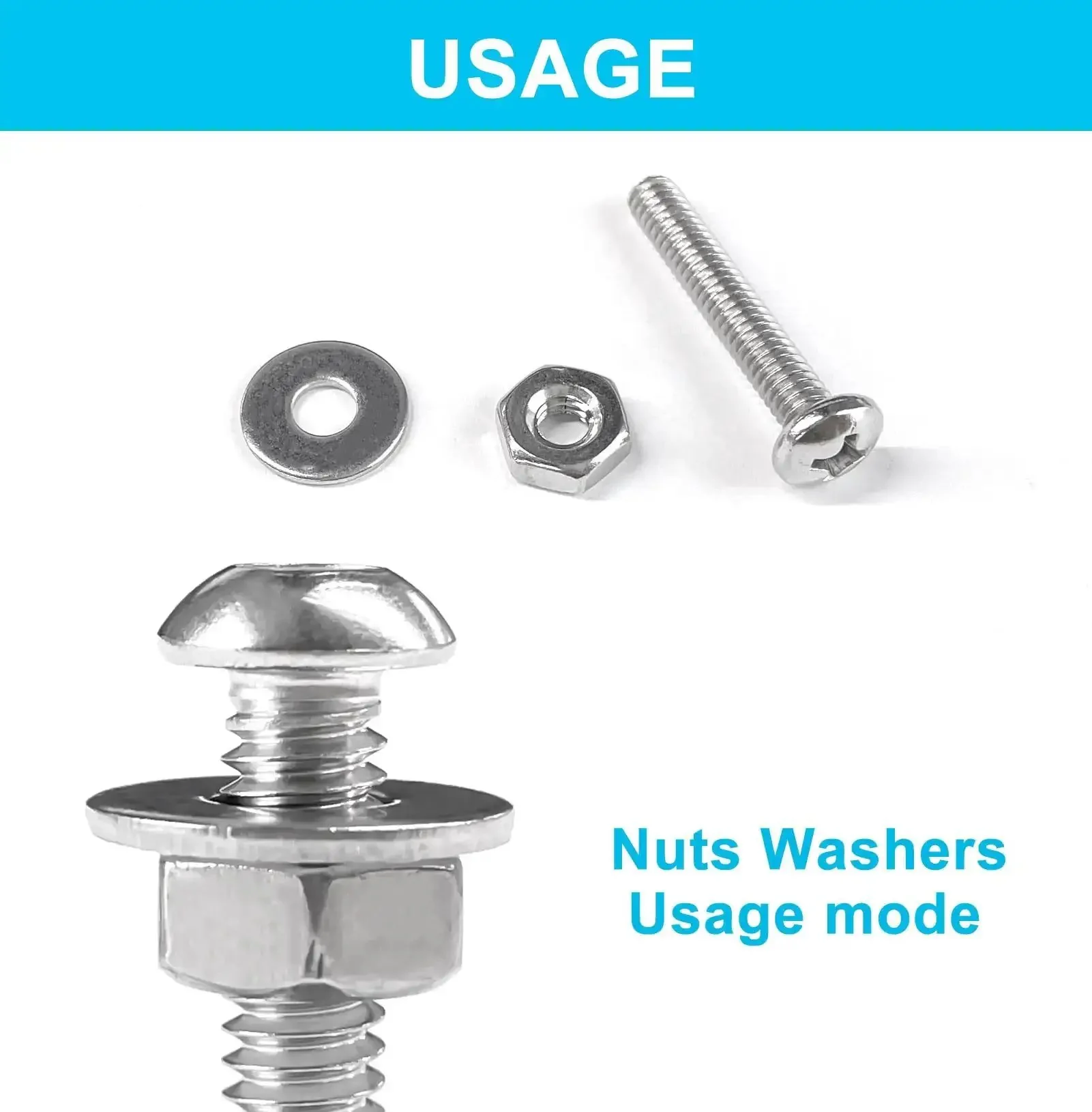 Top Notch 750 Piece Stainless Steel Fastener Set With Phillips Pan Head Screws Sizes 2-56 4-40 6-32 8-32, Plus Nuts And Flat Washers, 304 Stainless Steel Assortment Kit For Home Or Shop Projects - Image 4
