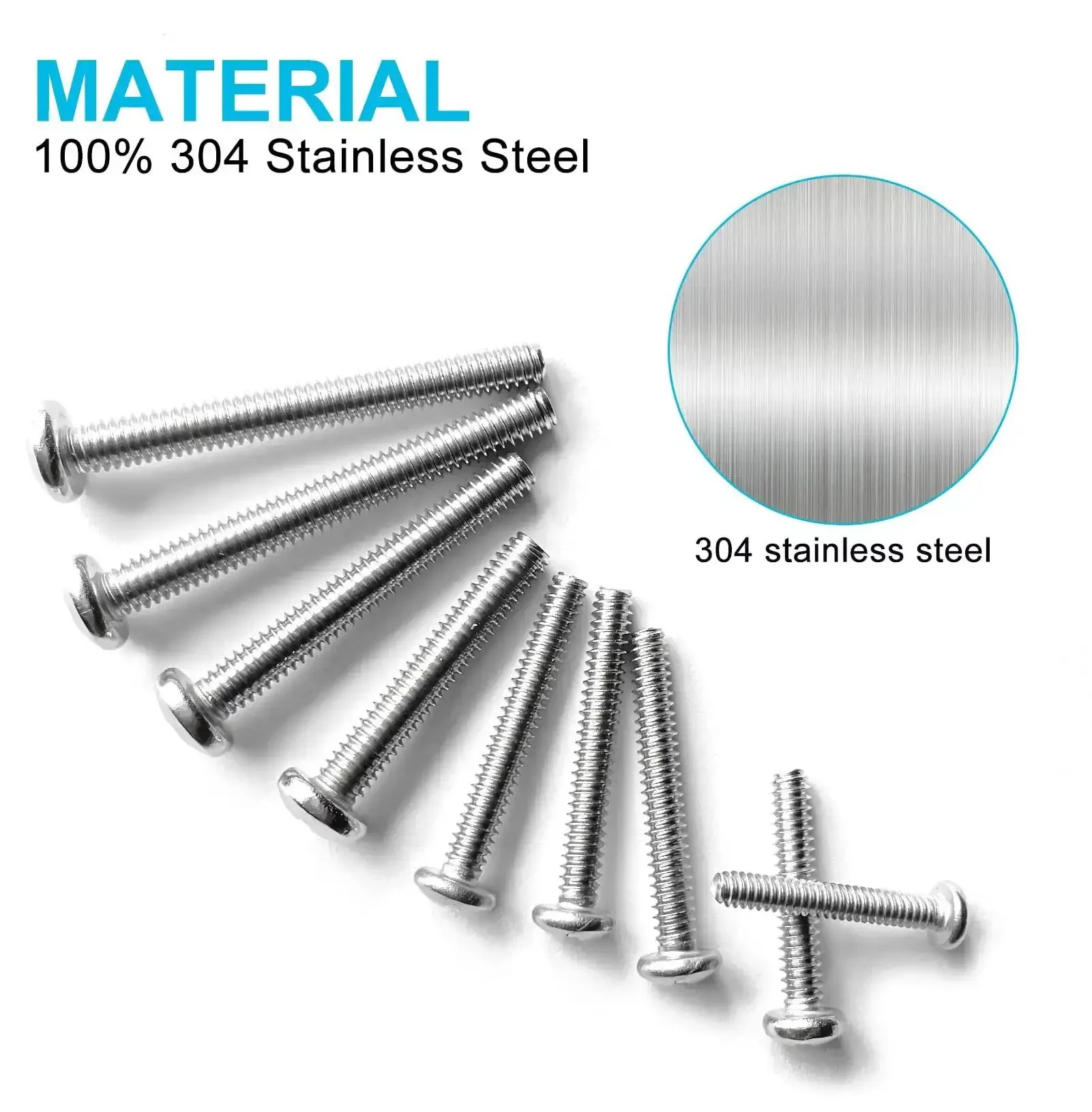 Top Notch 750 Piece Stainless Steel Fastener Set With Phillips Pan Head Screws Sizes 2-56 4-40 6-32 8-32, Plus Nuts And Flat Washers, 304 Stainless Steel Assortment Kit For Home Or Shop Projects - Image 6