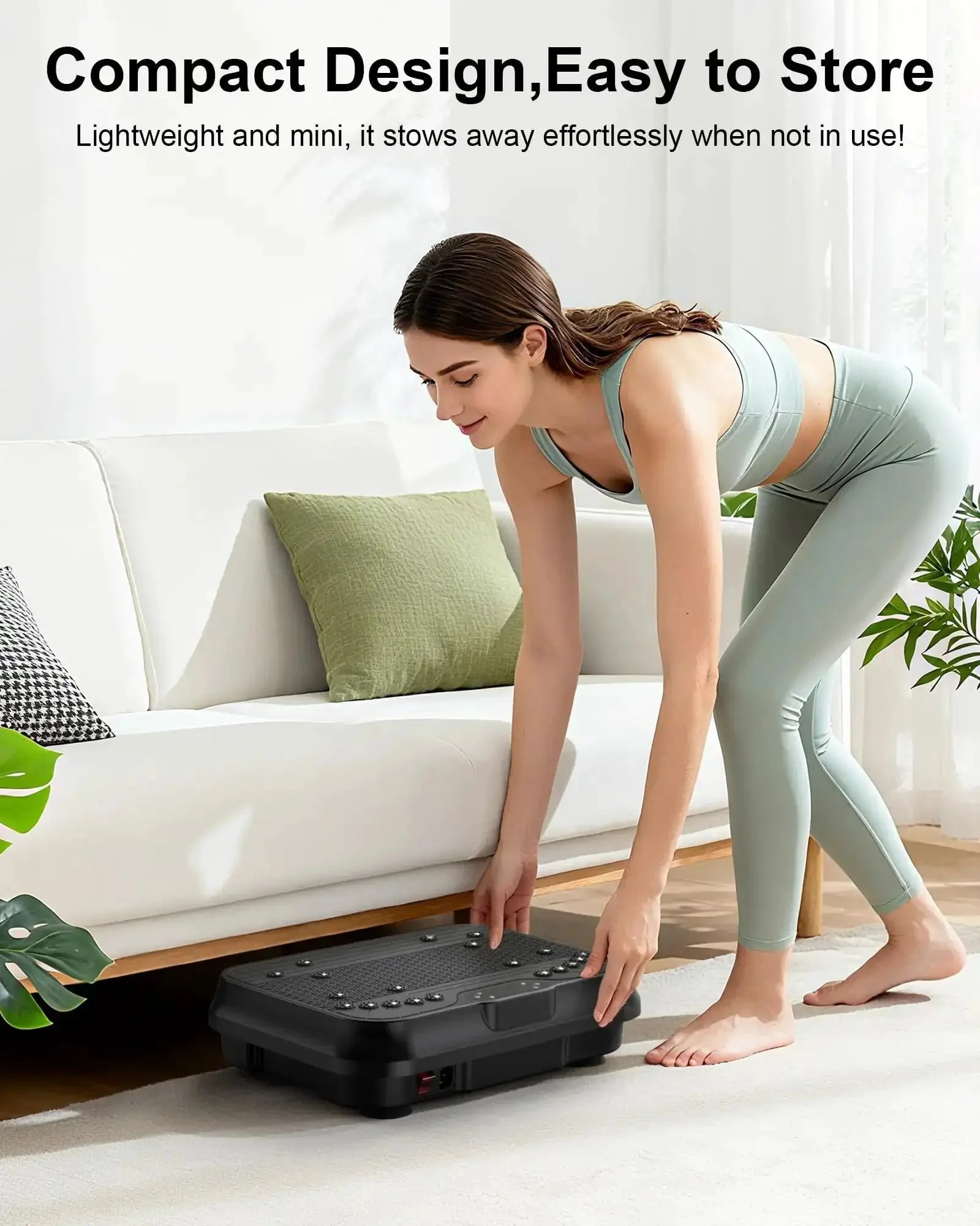 Total Body Vibration Plate For Kickstart Fat Burn And Lymphatic Drainage Home Gym Workout With 250 Speed Levels And 400 Lbs Capacity Plus Resistance Band Included For Home Use - Image 3