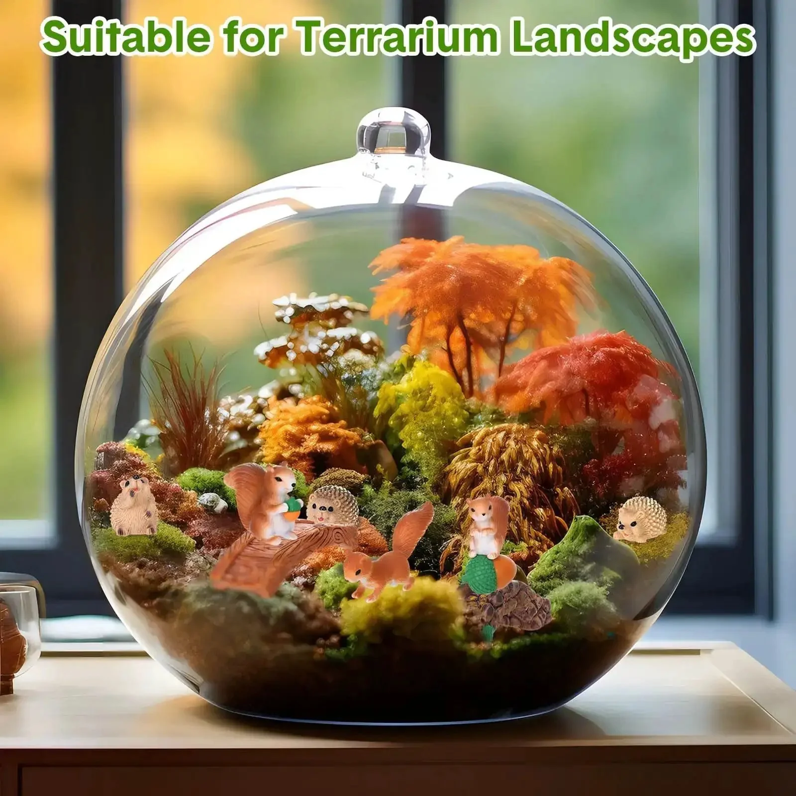 Totally Adorable Miniature Squirrel Garden Accessories Set With 19 Pieces Resin Squirrels Mushrooms Bridge Lighthouse Water Well And Pond For Craft Dioramas And Garden Decor - Image 6