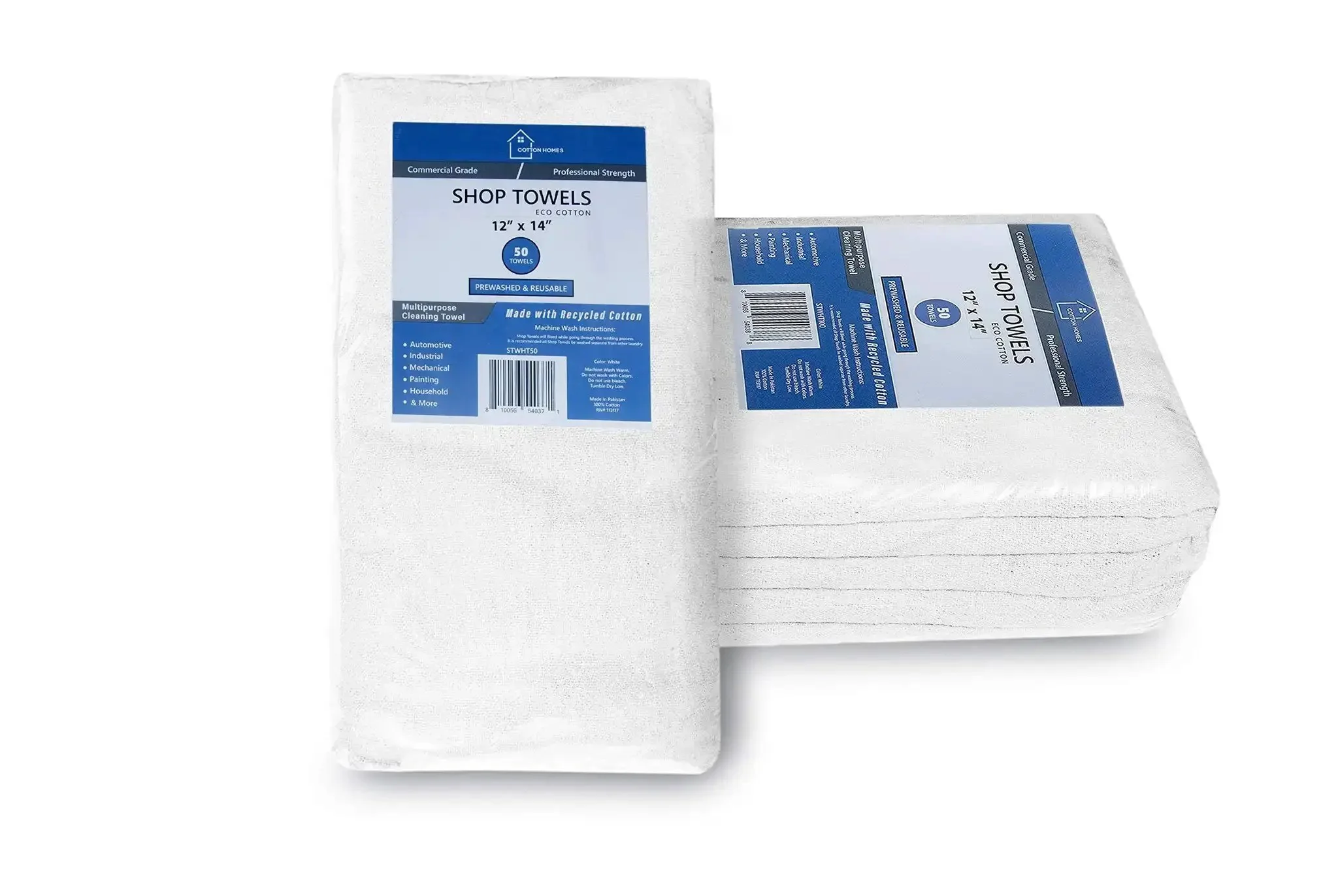 Tough As Nails Cotton Shop Towels 12x14 Inches Pack Of 50 Plus 5 Bonus Reusable Cleaning Rags 100 Percent Cotton Absorbent For Garage Kitchen Auto Painting And Bar Use - Image 9