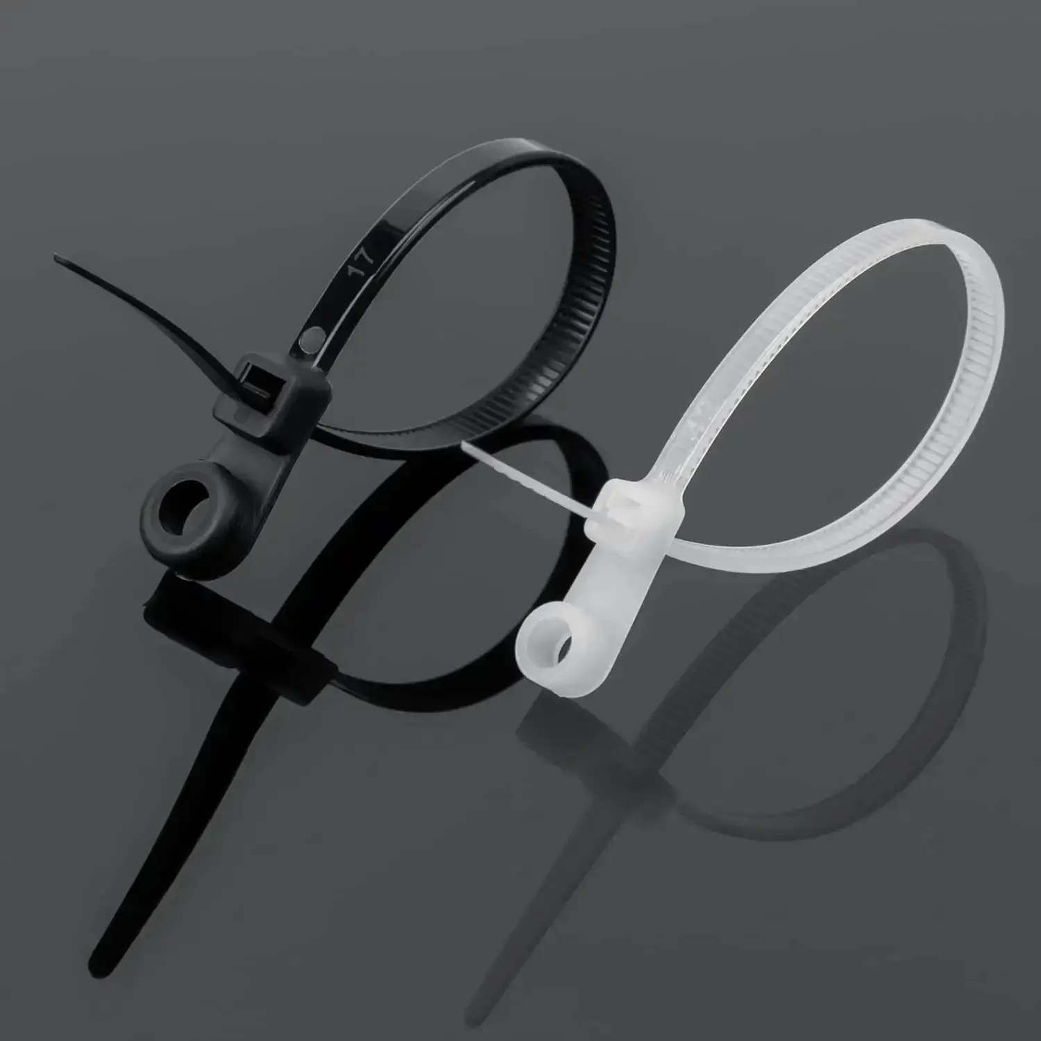 Tough As Nails Heavy Duty Zip Ties With Mounting Head And Screw Hole, 7.5 Inch, 75 Lbs Load, 110 Pack Nylon Cable Ties For Indoor Outdoor Use, Multipurpose Mountable Cable Ties For Cables, Ducts, Power Lines, And More - Image 2