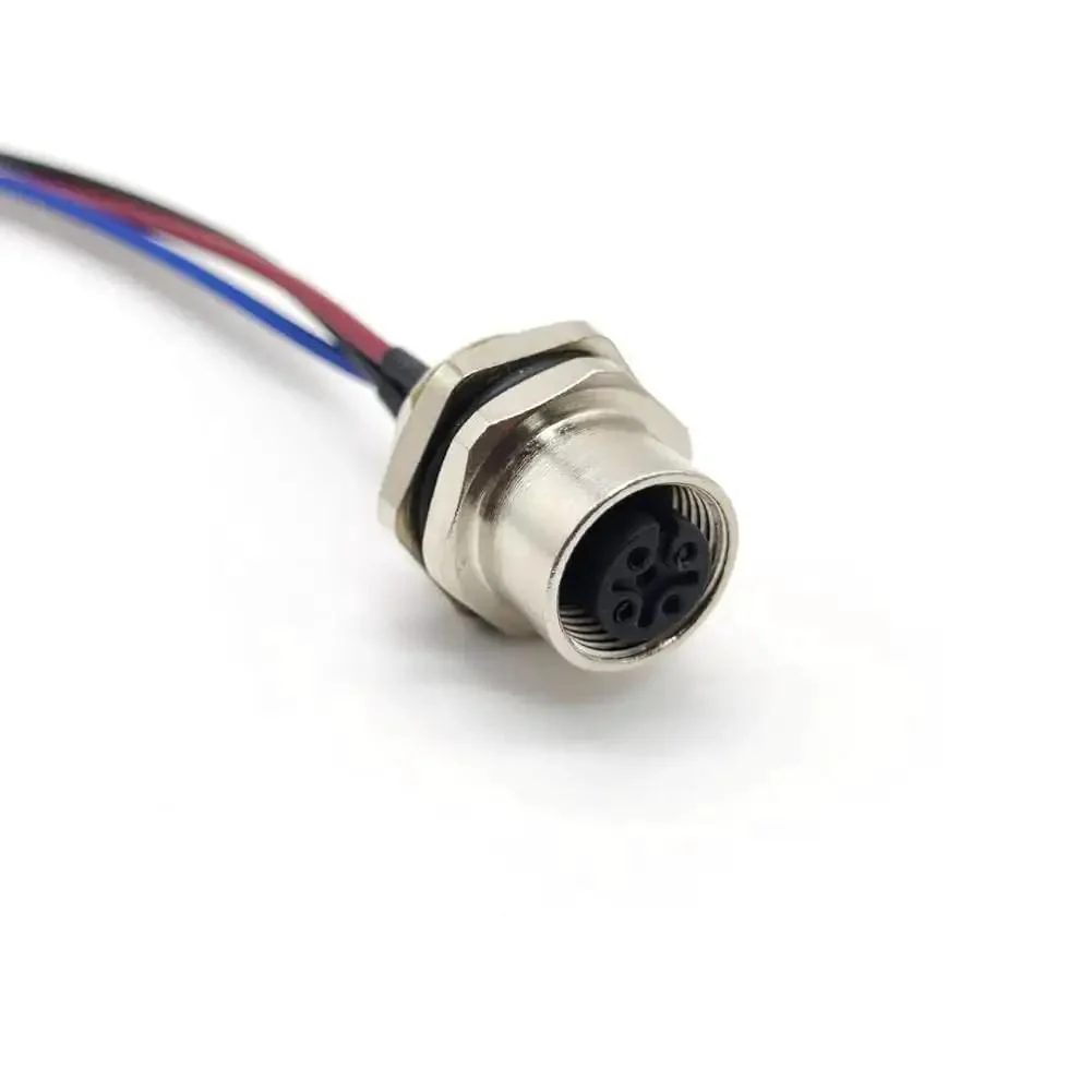 Tough As Nails M12 5 Pin A Code Female Connector Cable IP67 Waterproof Back Mount Unshielded Straight Aviation Socket Sensor Receptacle For Panel Or Cable 125V 4A 0.5M 1.64ft - Image 2