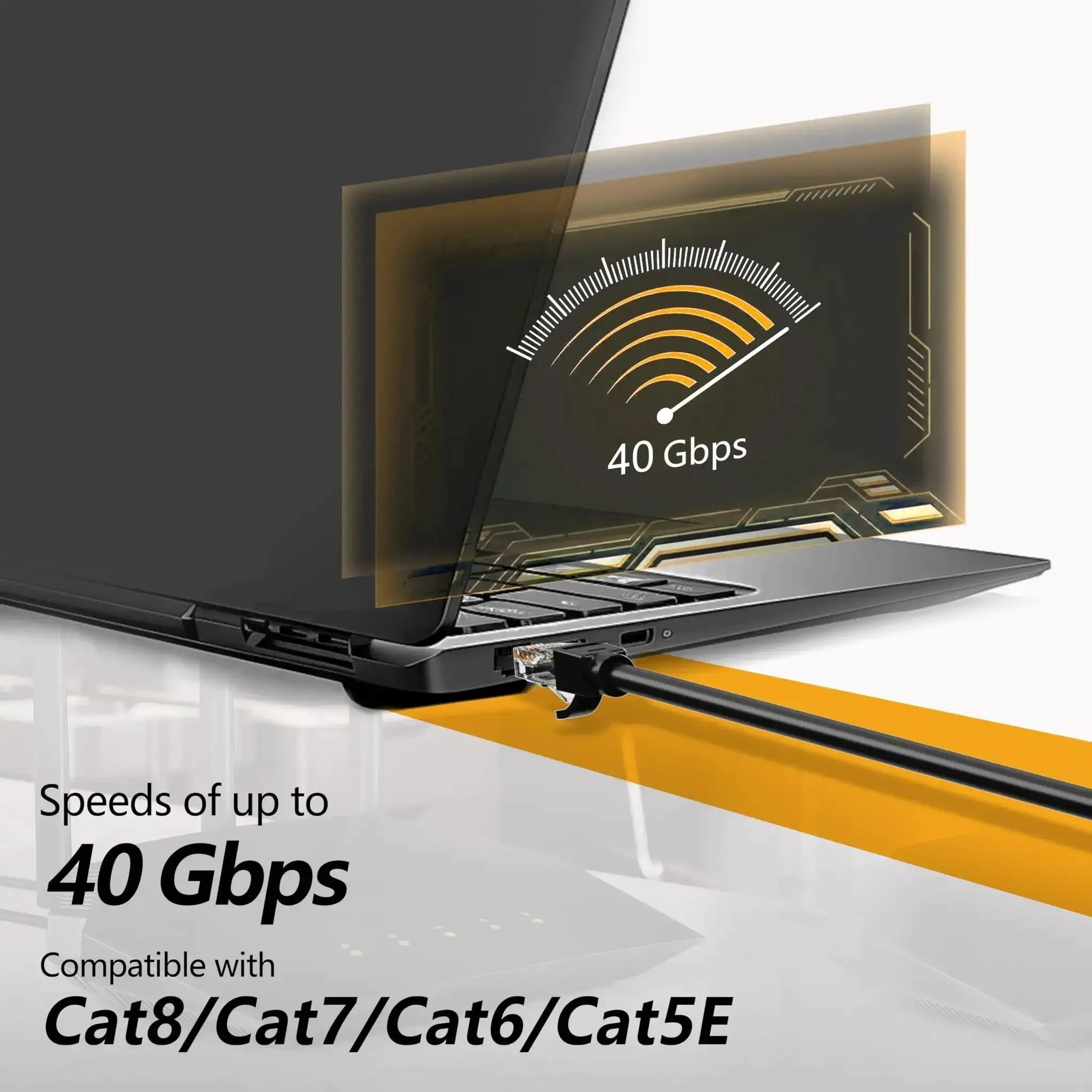 Tough As Nails Outdoor 50 Ft Cat6 Cat5E Ethernet Cable 24AWG Direct Burial Waterproof UV Resistant High Speed Snagless RJ45 LAN Cord For PoE Modem Router Indoor Outdoor Black - Image 5