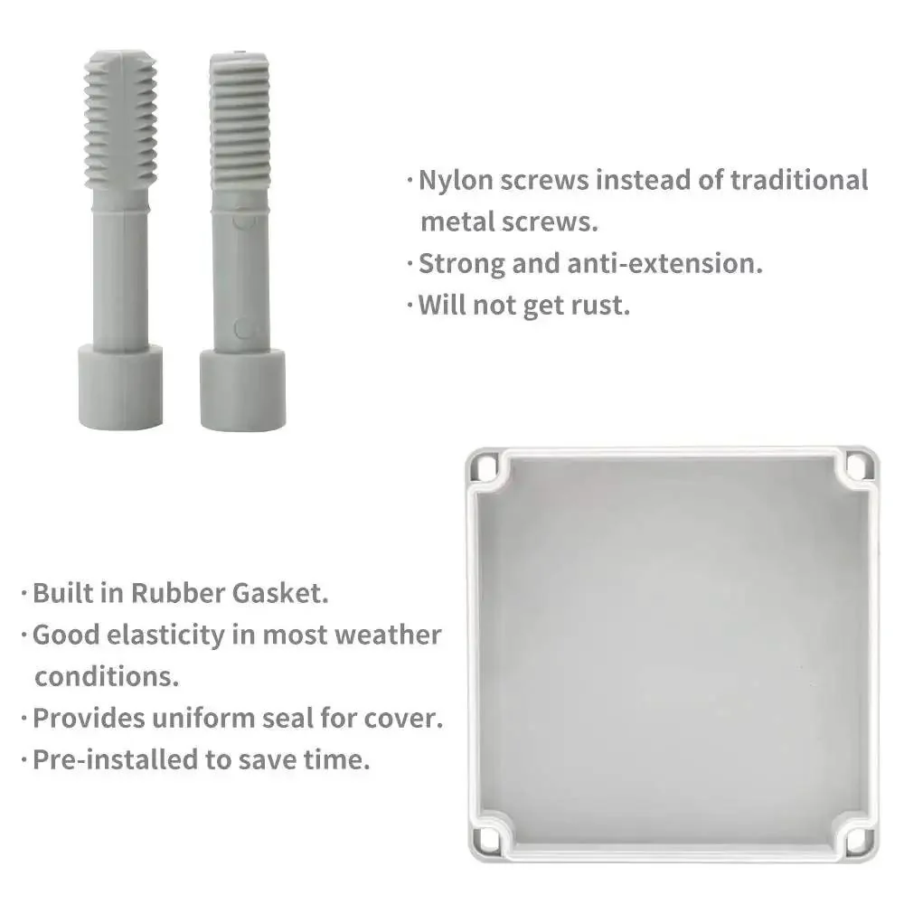Tough As Nails Outdoor Weatherproof Electrical Box Grey IP67 ABS Plastic Case 3.74 X 2.56 X 2.17 Inches With 2 NPT 0.25 Inch Glands Dustproof Waterproof Junction Box For Outdoor Projects - Image 2