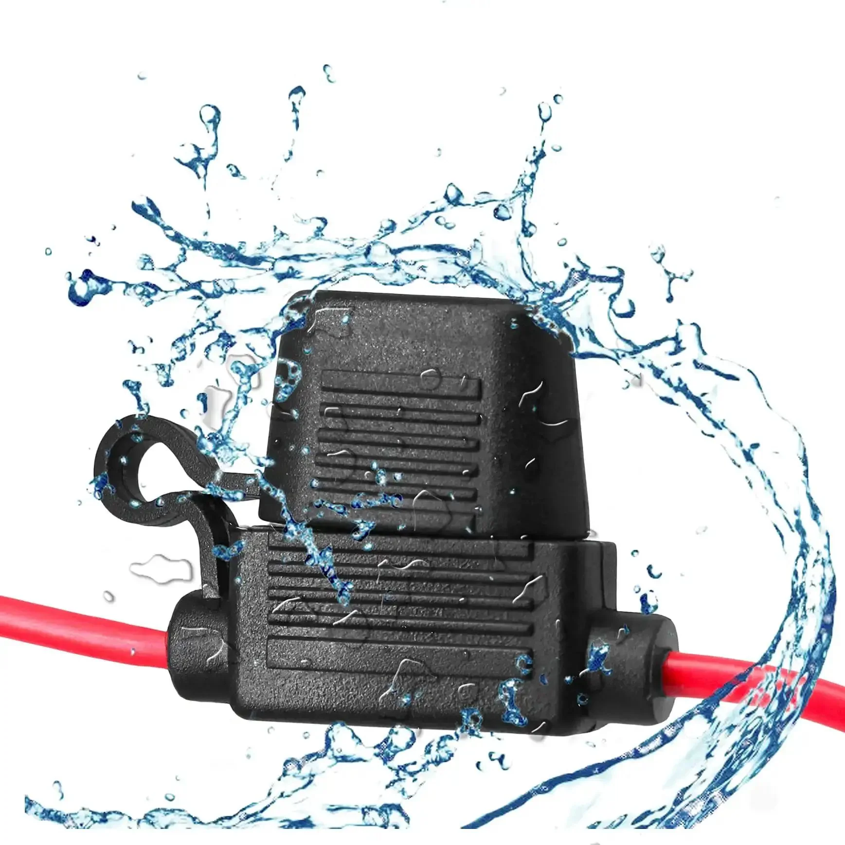 Tough Waterproof Inline Fuse Holder Kit With 14 Gauge 10 Inch Wires Fits ATO ATC Standard Blade Fuses For Vehicle Boat RV Tractor IP66 Dust And Water Resistant Cap Included 10 Pack Marine Grade - Image 6