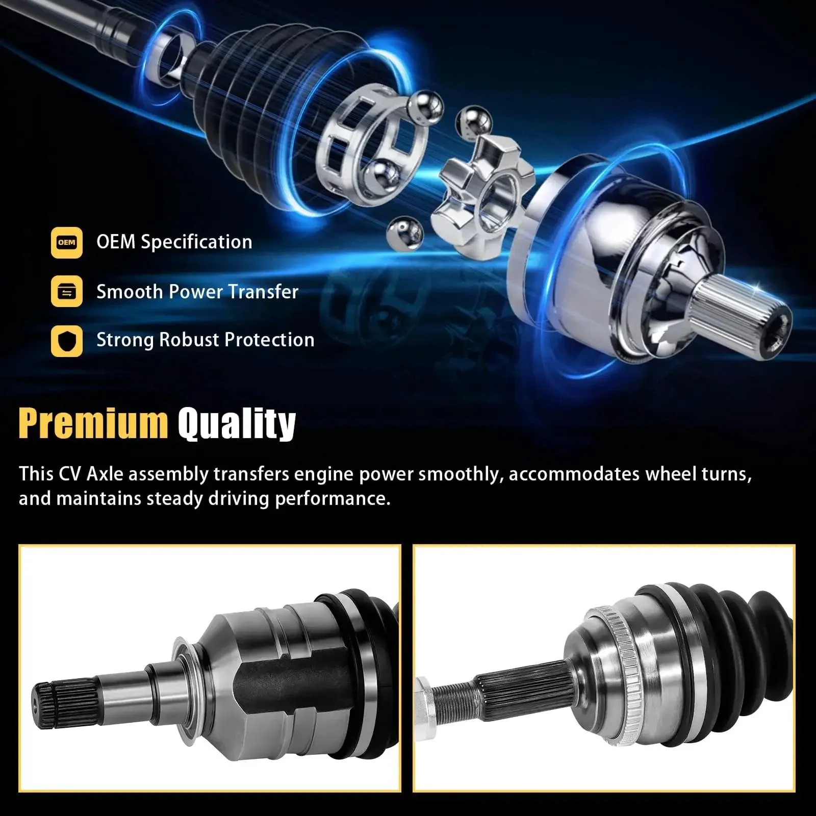 Toyota Corolla Front Left And Right CV Axle Shaft Assembly Pair Go To Replacement Durable OEM Grade 1.8L L4 2009 2010 2011 2012 2013 2014 2015 2016 2017 2018 NCV69051 NCV69588 - Image 6