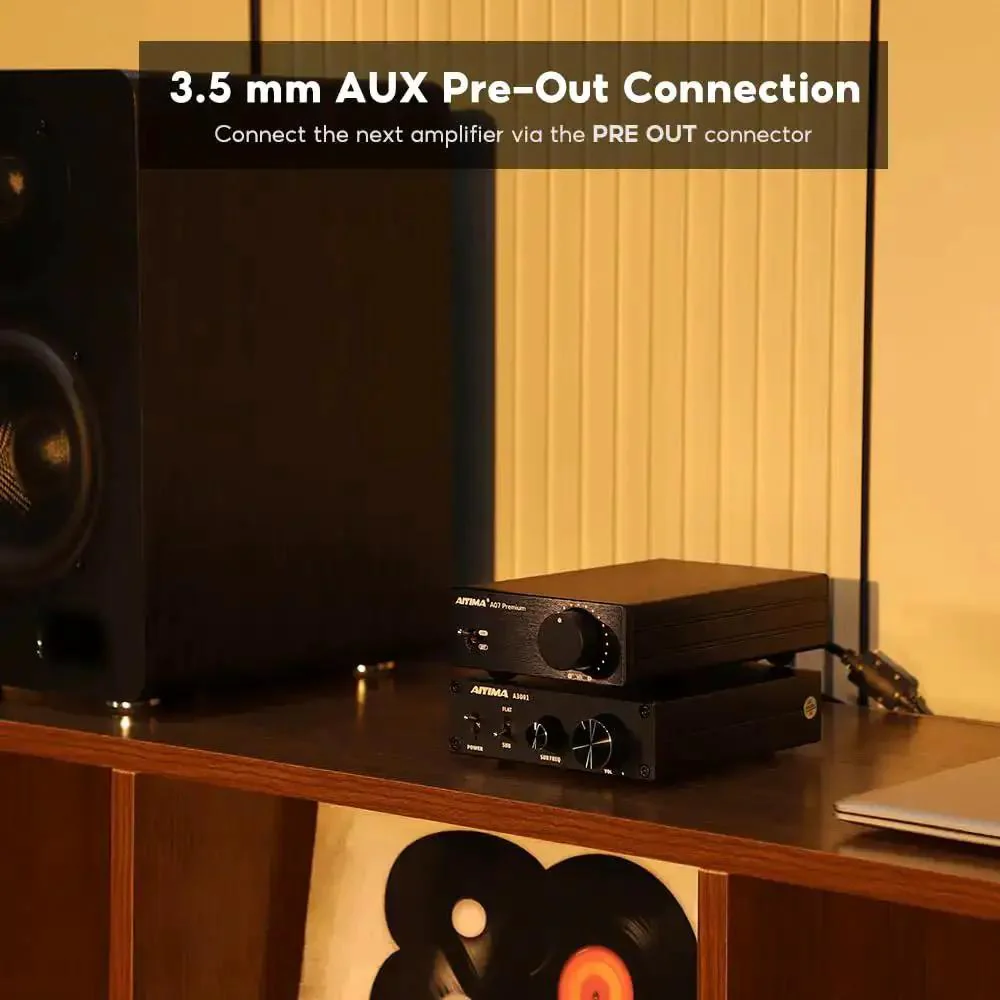 TPA3255 Class D Stereo Amplifier 300W Per Channel X2 HiFi Beefy Power Amp For Desktop Or Bookshelf Speakers With NE5532 Pre-Out Ultra Quiet Cool Running Low Distortion Includes DC32V 5A Power Adapter Simple Setup For Home Audio System - Image 6