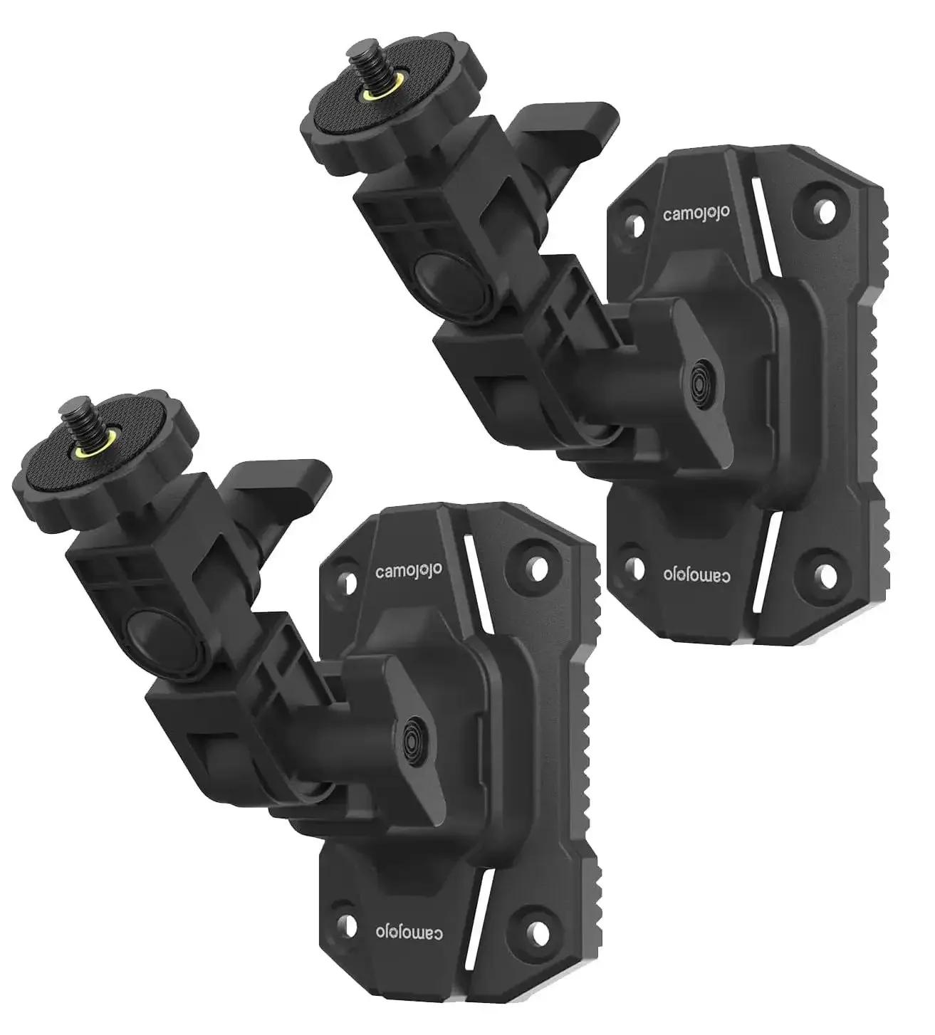 Trail Camera Mounting Bracket With One Quarter Twenty Threaded Insert 360 Degree Rotating Adjustable Holder For Outdoor Hunting Gear Game Camera Holder Monitor Stand Kit 2 Pack