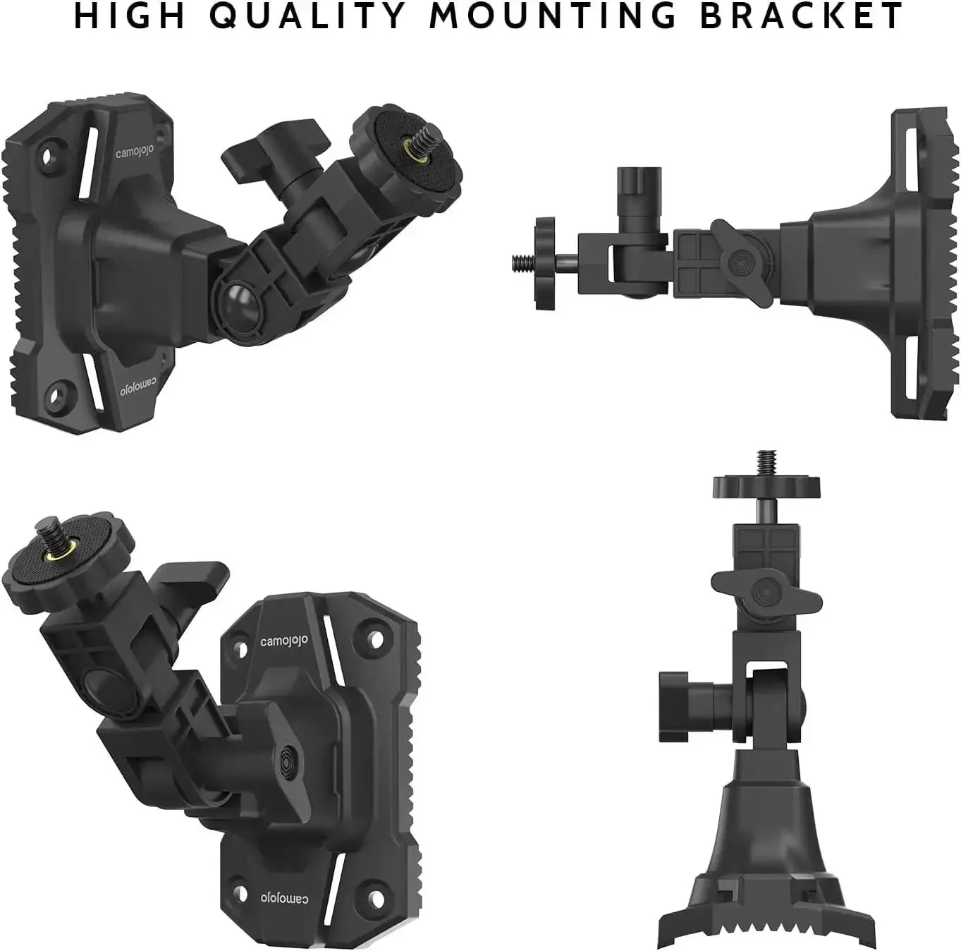 Trail Camera Mounting Bracket With One Quarter Twenty Threaded Insert 360 Degree Rotating Adjustable Holder For Outdoor Hunting Gear Game Camera Holder Monitor Stand Kit 2 Pack - Image 6