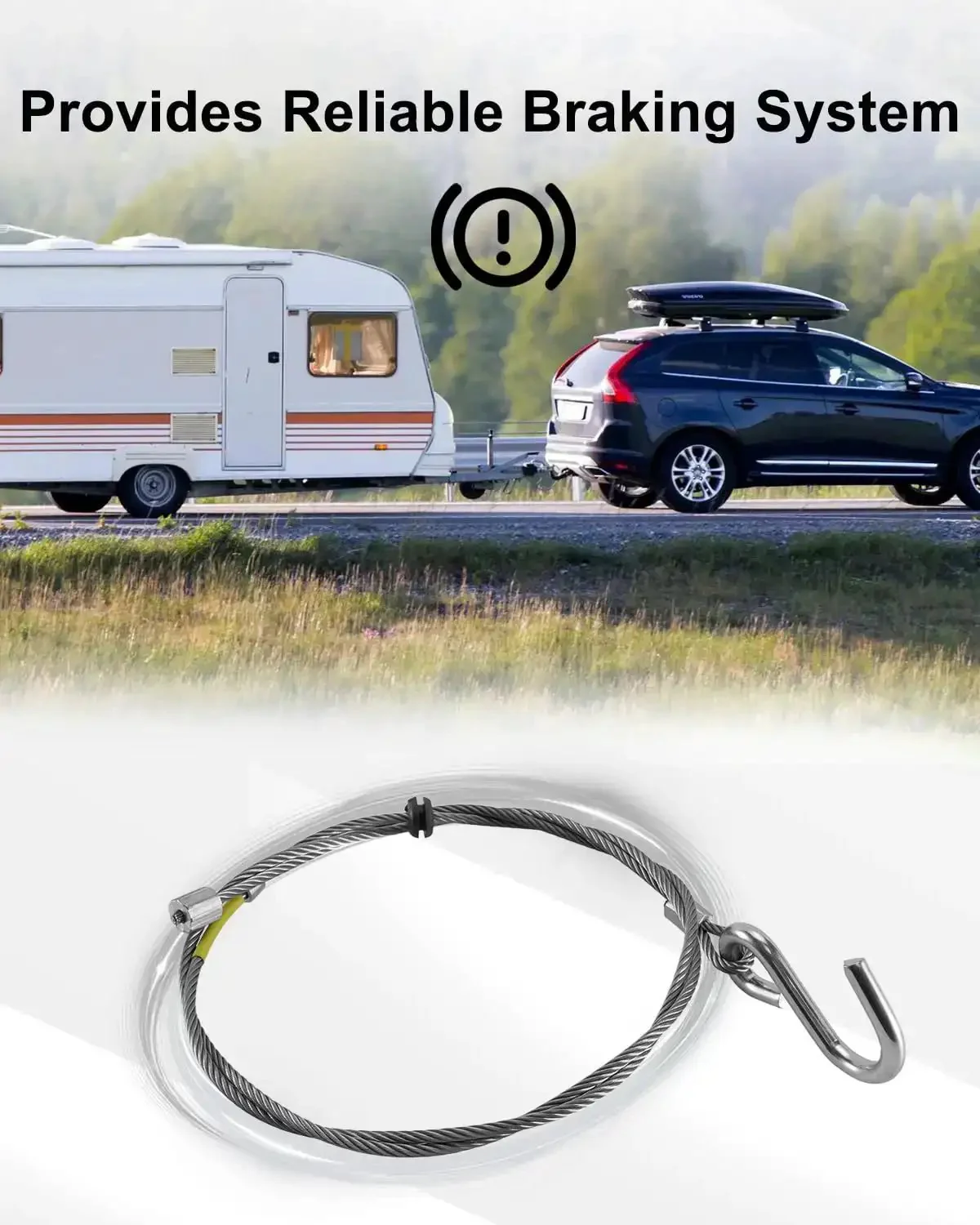 Trailer Breakaway Cable Assembly For A-60 Brake Actuator Disc And Drum, 17 Inch Effective Length And 40 Inch Total, Built Tough Breakaway Safety Cable Kit Replacement 34370 32264K 071-195-00 - Image 7