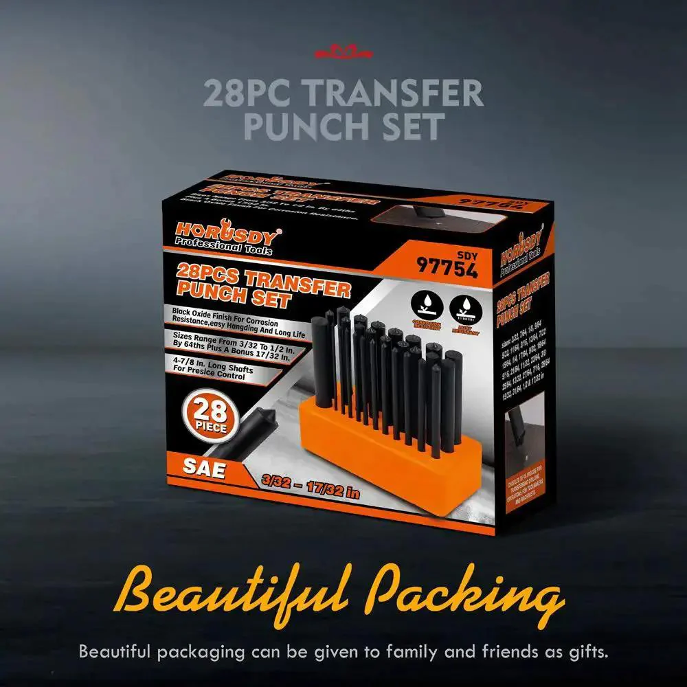 Transfer Punch Set 28-Piece, 3/32 Inch To 1/2 Inch, Heat Treated Alloy Steel Forging For Pro Grade Durability, Rust Resistant Black Oxide Finish, Includes Easy View Index Stand For Quick Tool Organization And Accurate Marking - Image 6