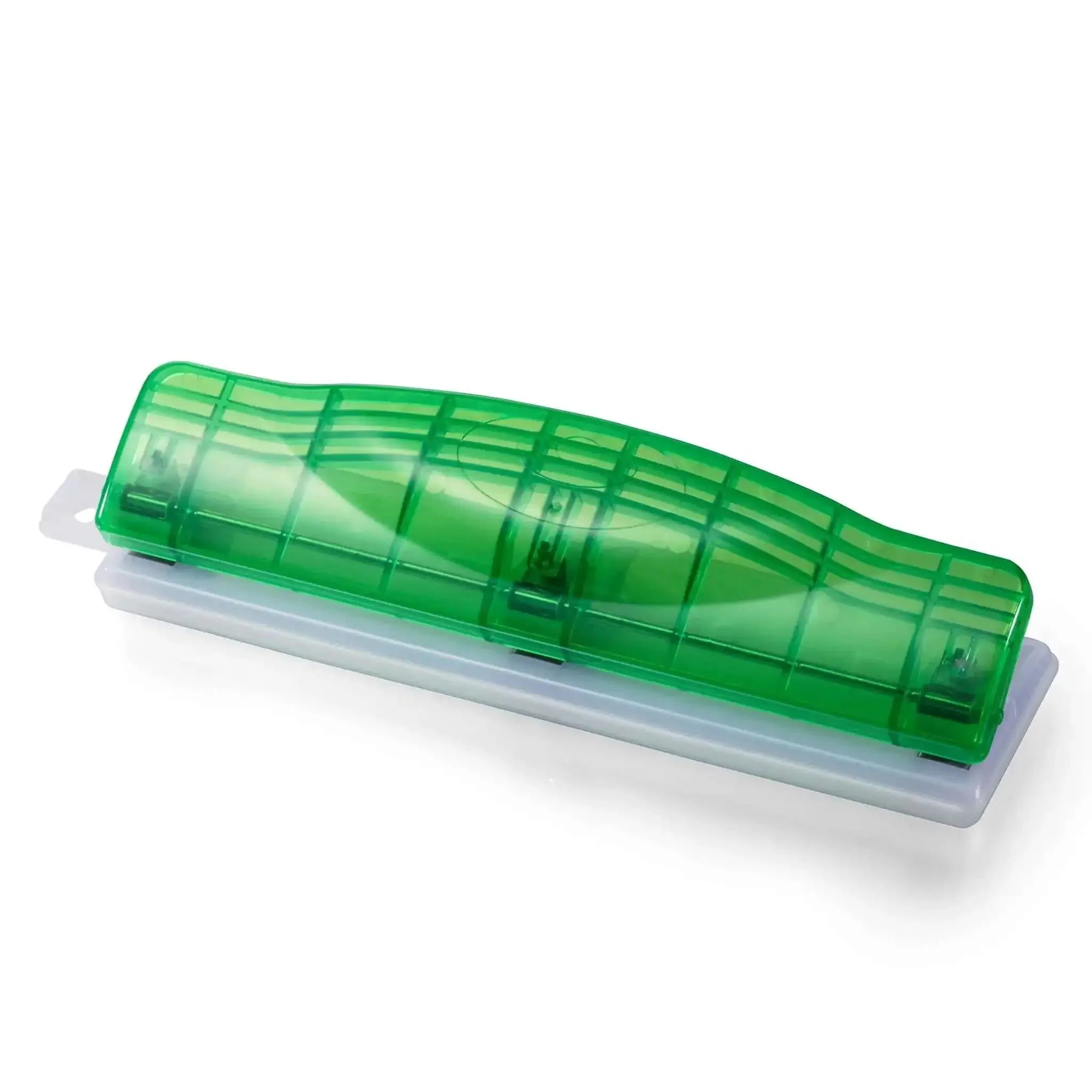 Translucent Plastic 3 Hole Punch With 8 Sheet Capacity For Quick Office Paper Punching In Red Blue And Green Assorted Colors Dope Desk Organizer For School And Home - Image 2