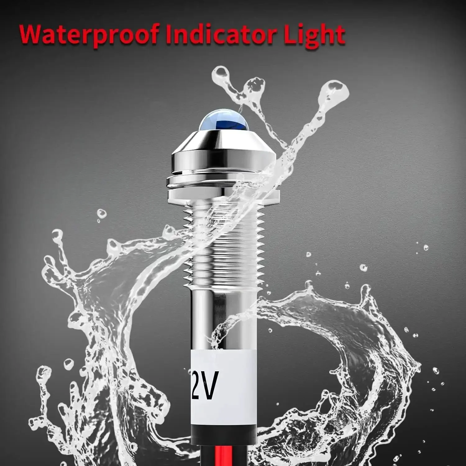 Tri Color 12V LED Indicator Light Kit Waterproof Metal Lamp With Wire Leads Red Blue Green 8mm And 5 16 Inch Mount Holes For Dashboards Cars Trucks Marine Boats DIY Projects 3 Pack - Image 3