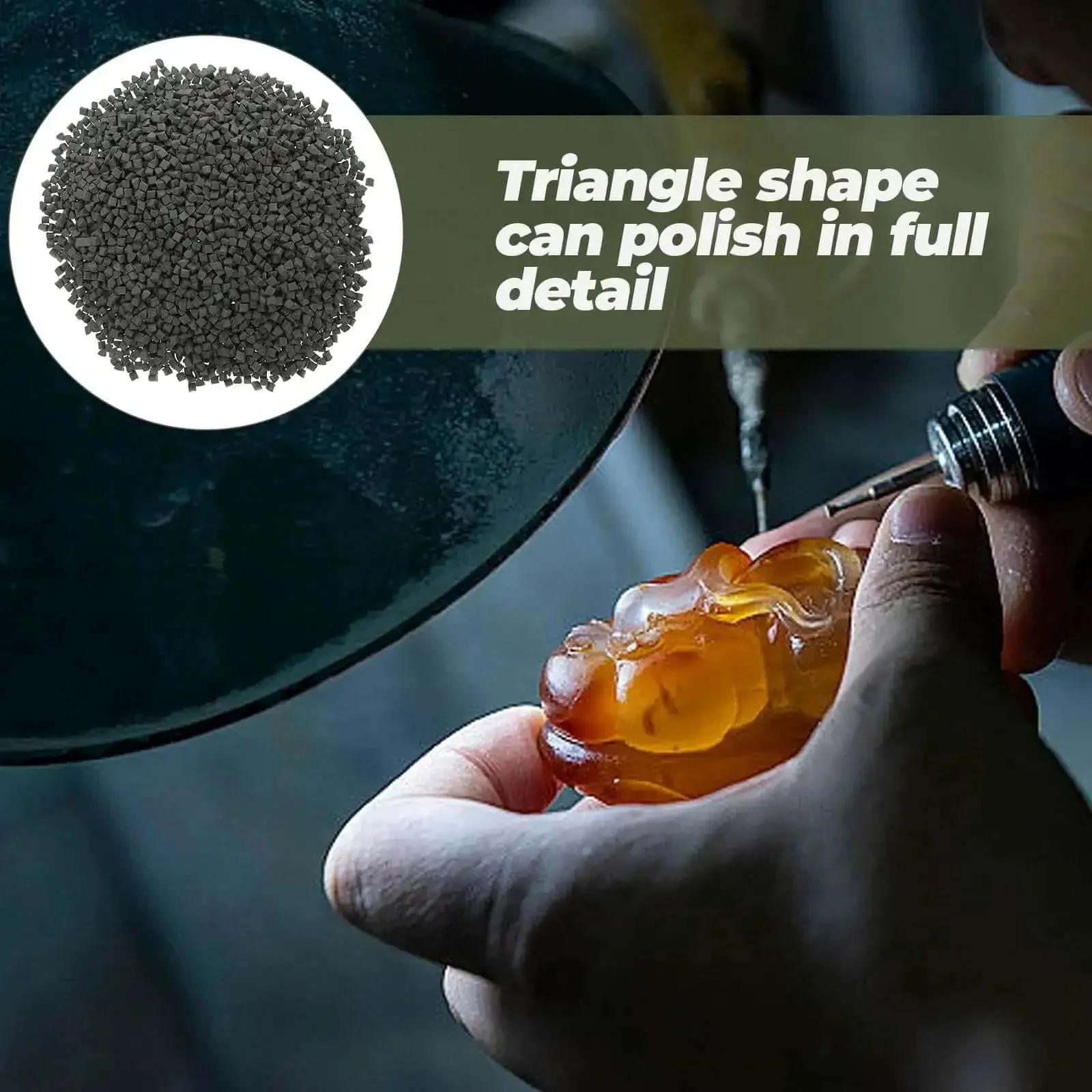 Triangle Polishing Abrasive Media 4mm 500g For Tumbling Machines Jewelry Buffing And Rock Tumbling Polishers Silicon Carbide Ceramic Polishing Filler For Industrial Finishing Pro Grade Heavy Duty - Image 5